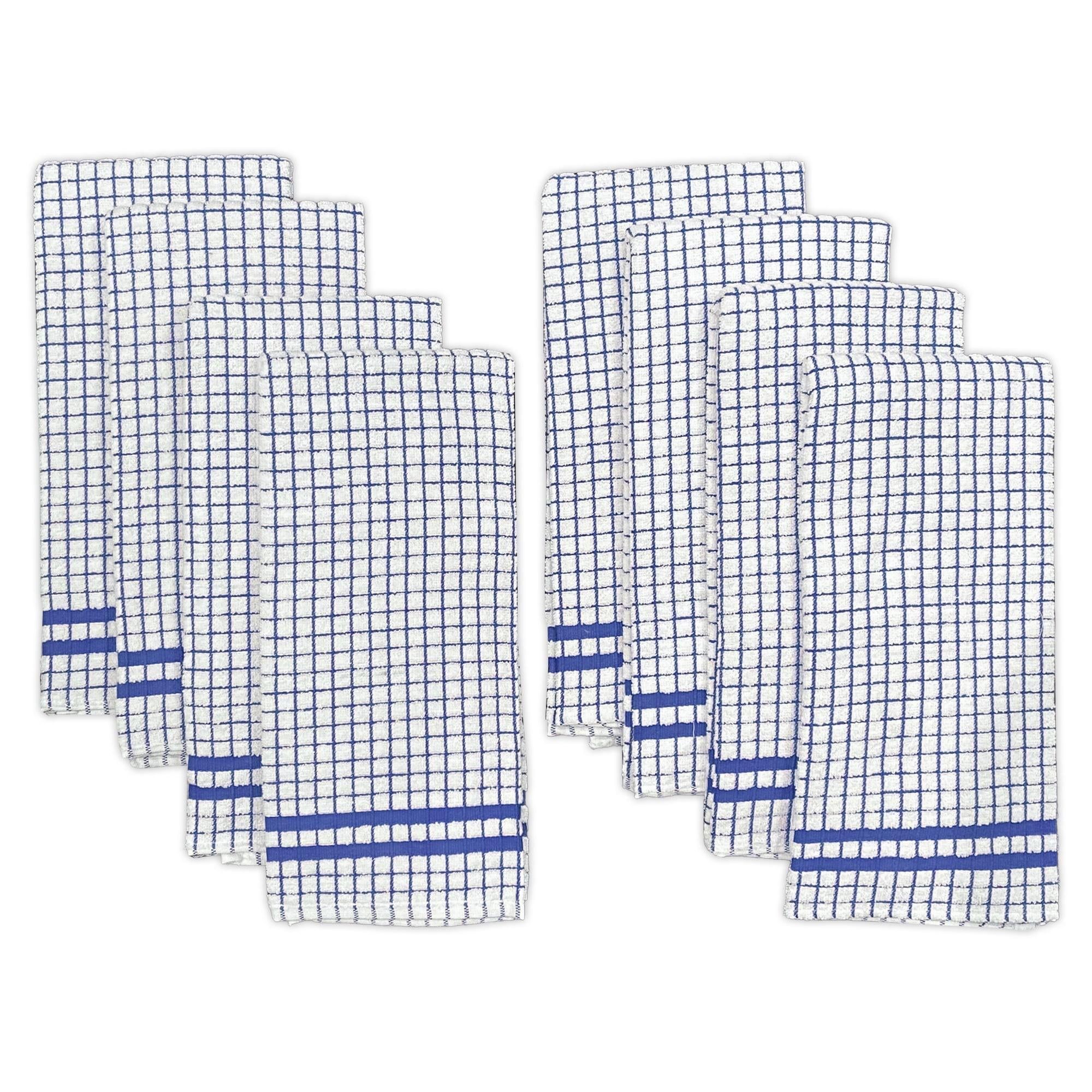 Hampton Blue and White Cotton Kitchen Towel Set, 8-Piece