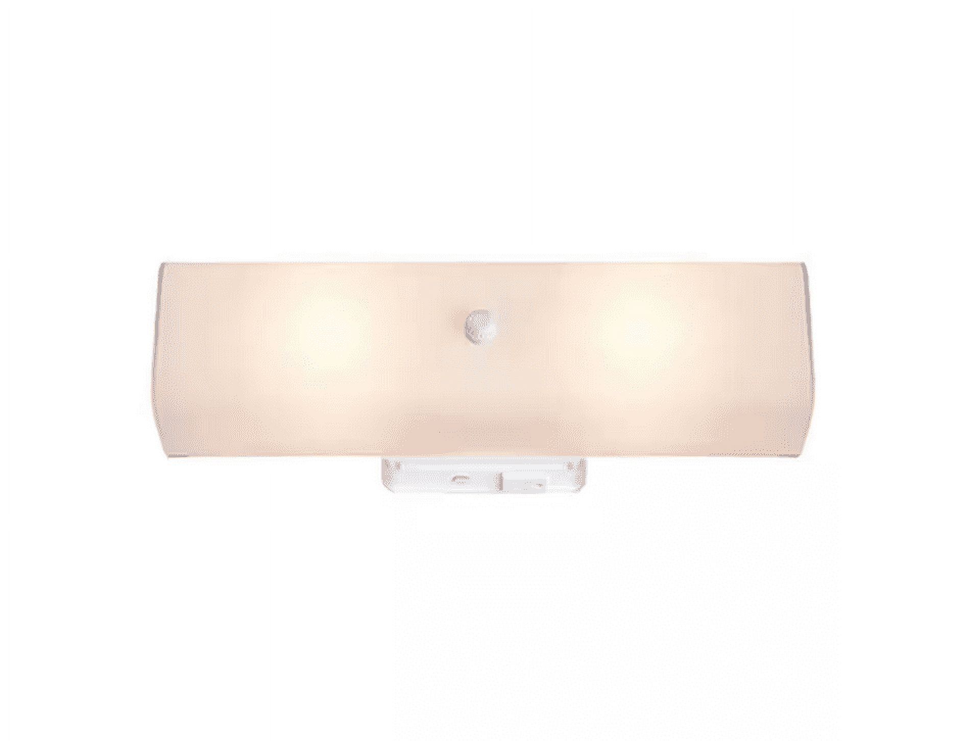 White Metal and Glass 2-Light Bath Vanity Light