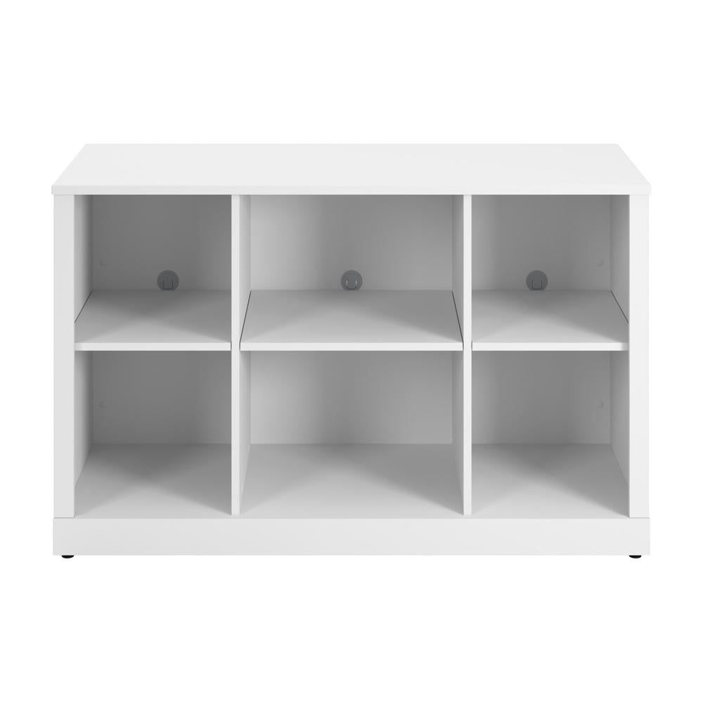 Hampton Heights White 48" 6-Cube Bookshelf