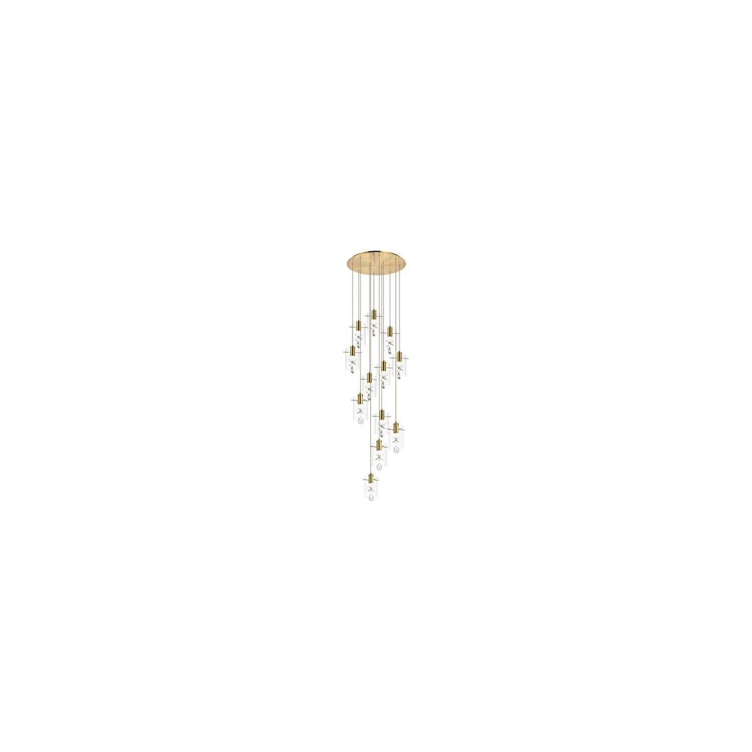 Hana Gold LED Pendant with Crystal Trim