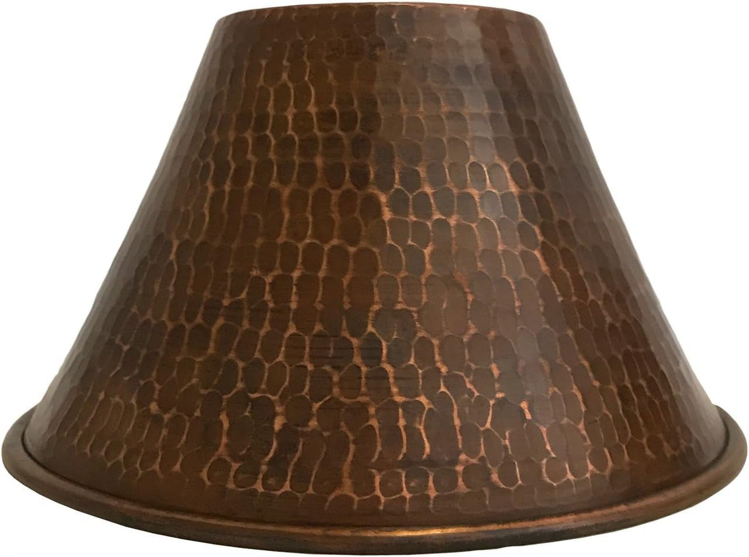 Artisanal Hand-Hammered Dark Copper 7" Cone Pendant Light Shade