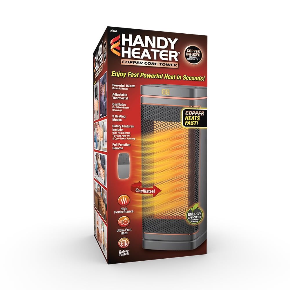 Copper Core Oscillating Ceramic Tower Heater with Remote