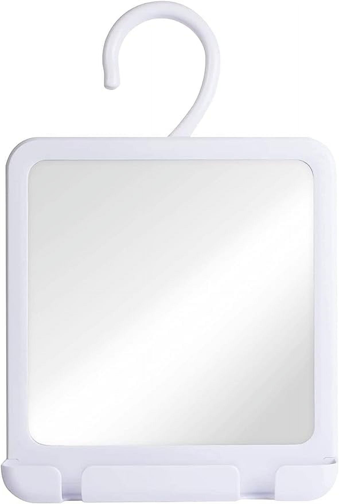 White Fogless Hanging Shower Mirror with Hook