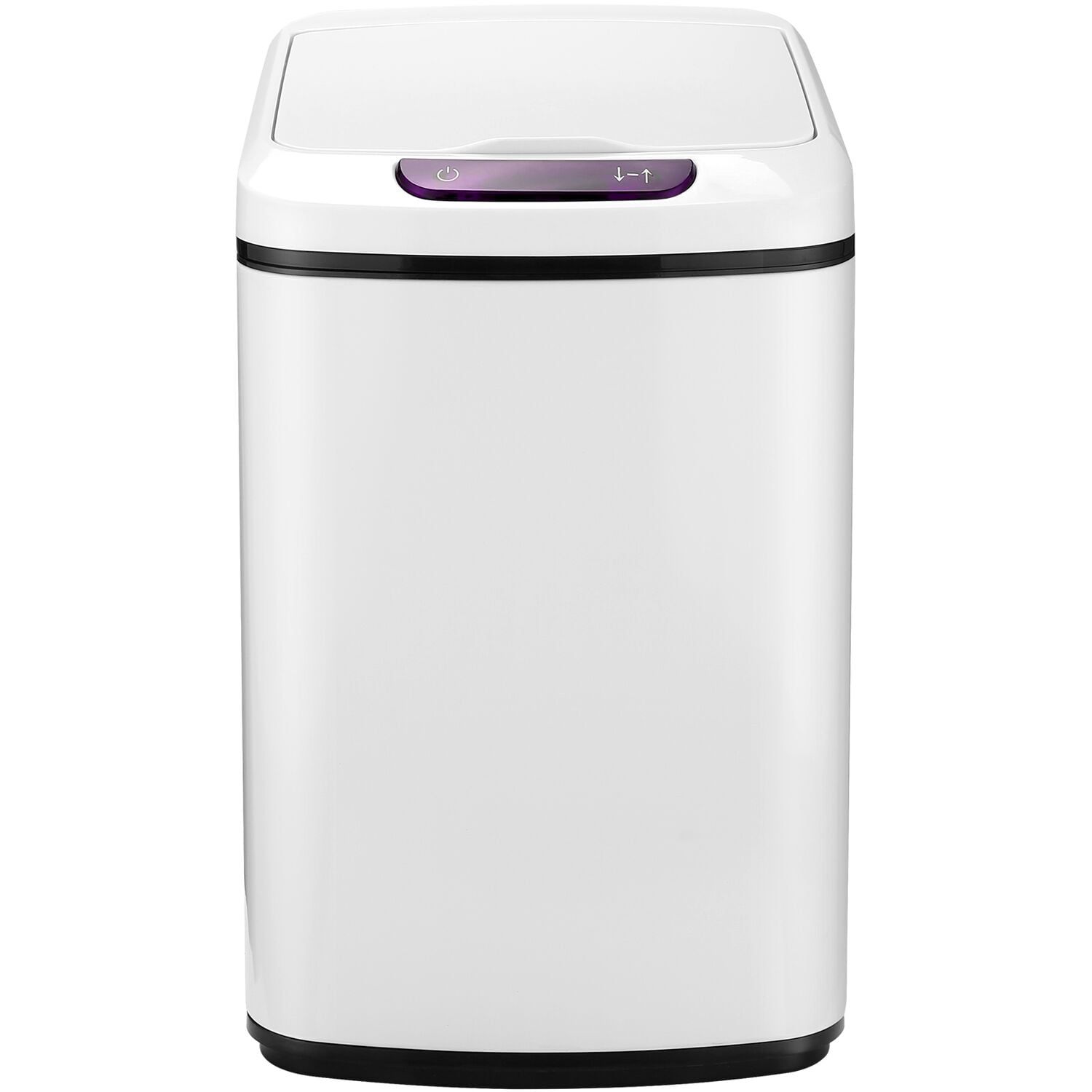 White Stainless Steel Touchless Trash Can with Sensor Lid