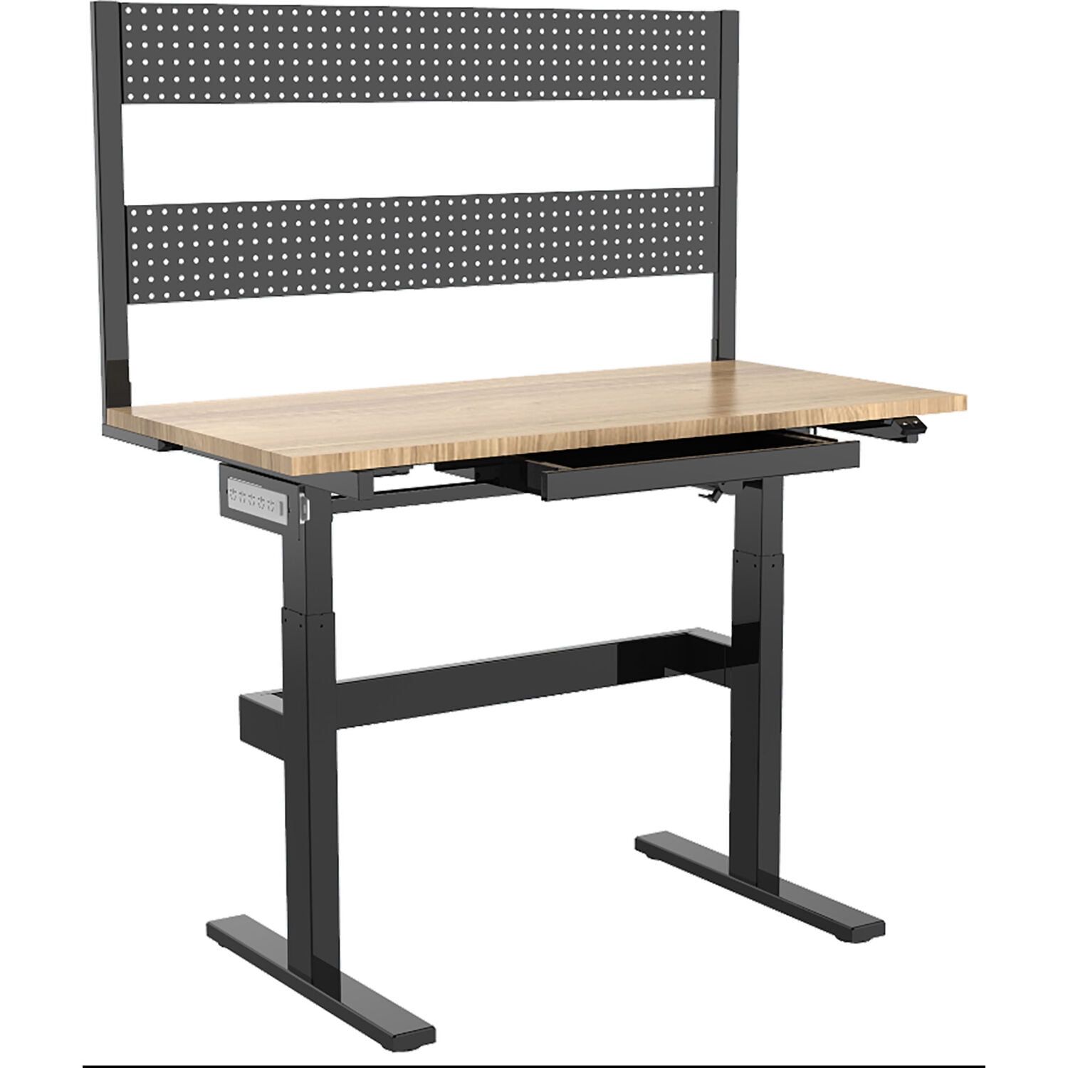 Modern 47" Black Adjustable Height Work Desk with Metal Frame