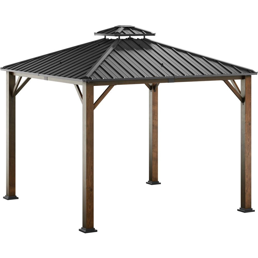 Hyland 9.8' x 9.8' Hard Top Outdoor Gazebo with Roof Vent