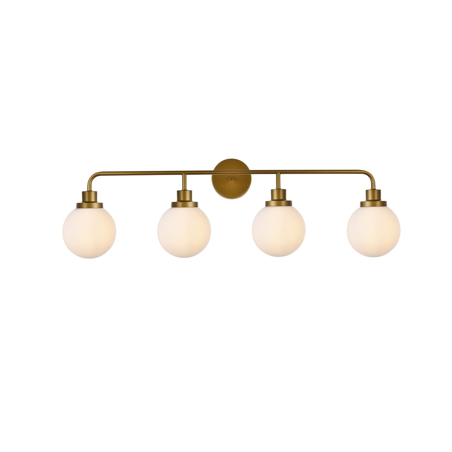Hanson 4-Light Brass and Frosted Glass Bath Sconce