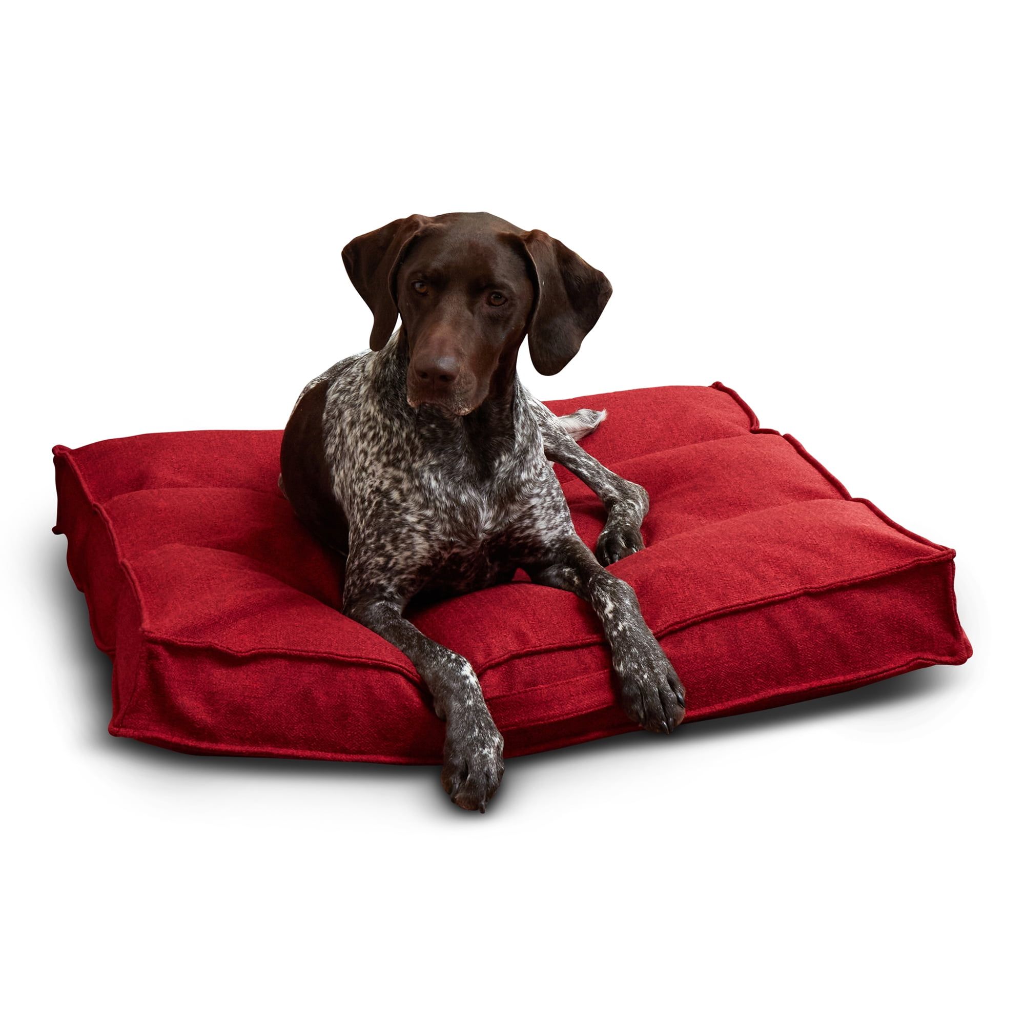 Milo Medium Scarlet Tufted Polyester Dog Bed