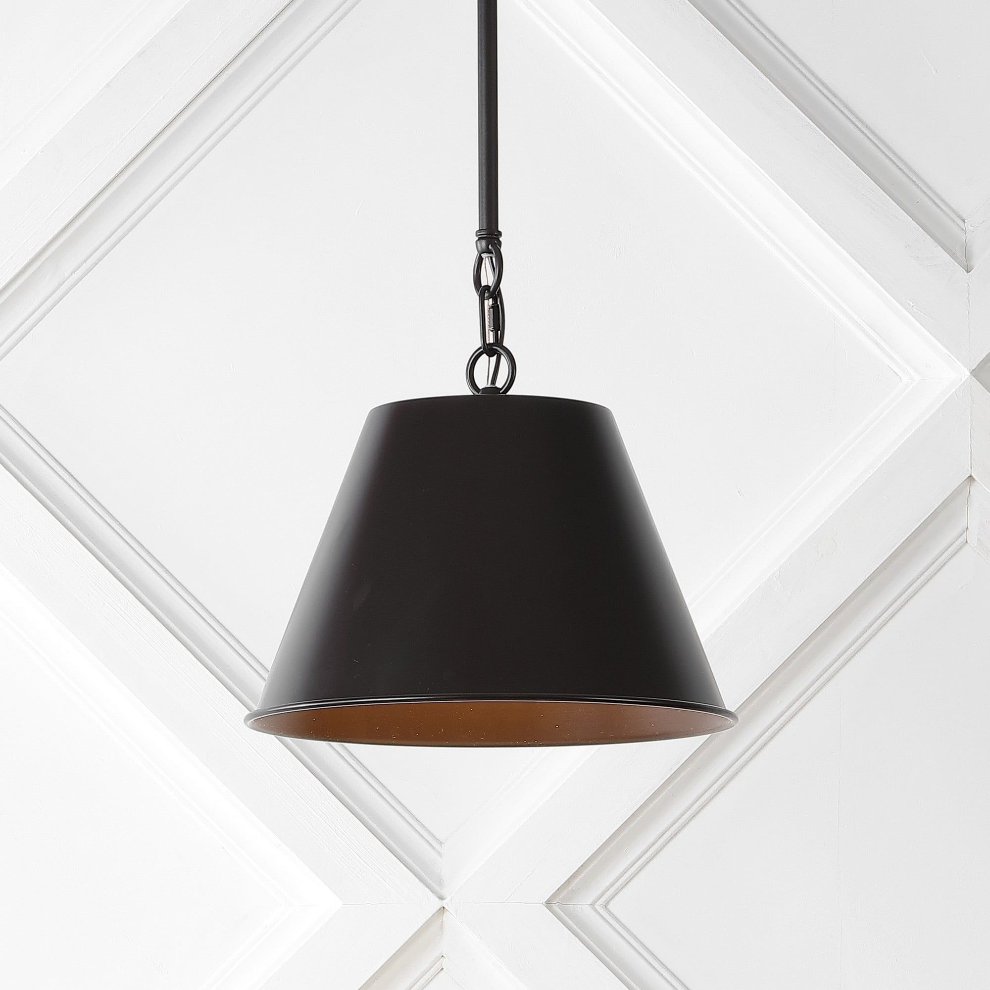 Harper 12" Black Industrial Farmhouse Iron LED Pendant