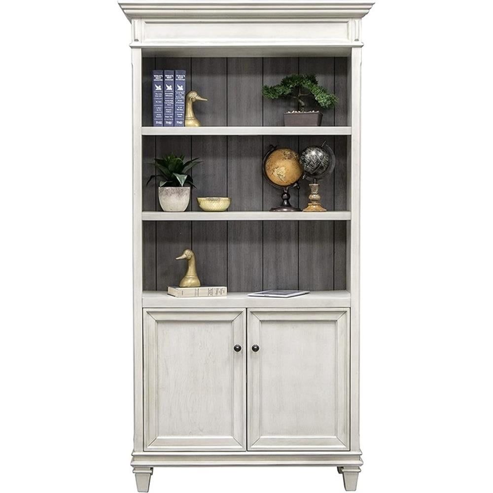 Martin Furniture Bookcase with Lower Doors, White