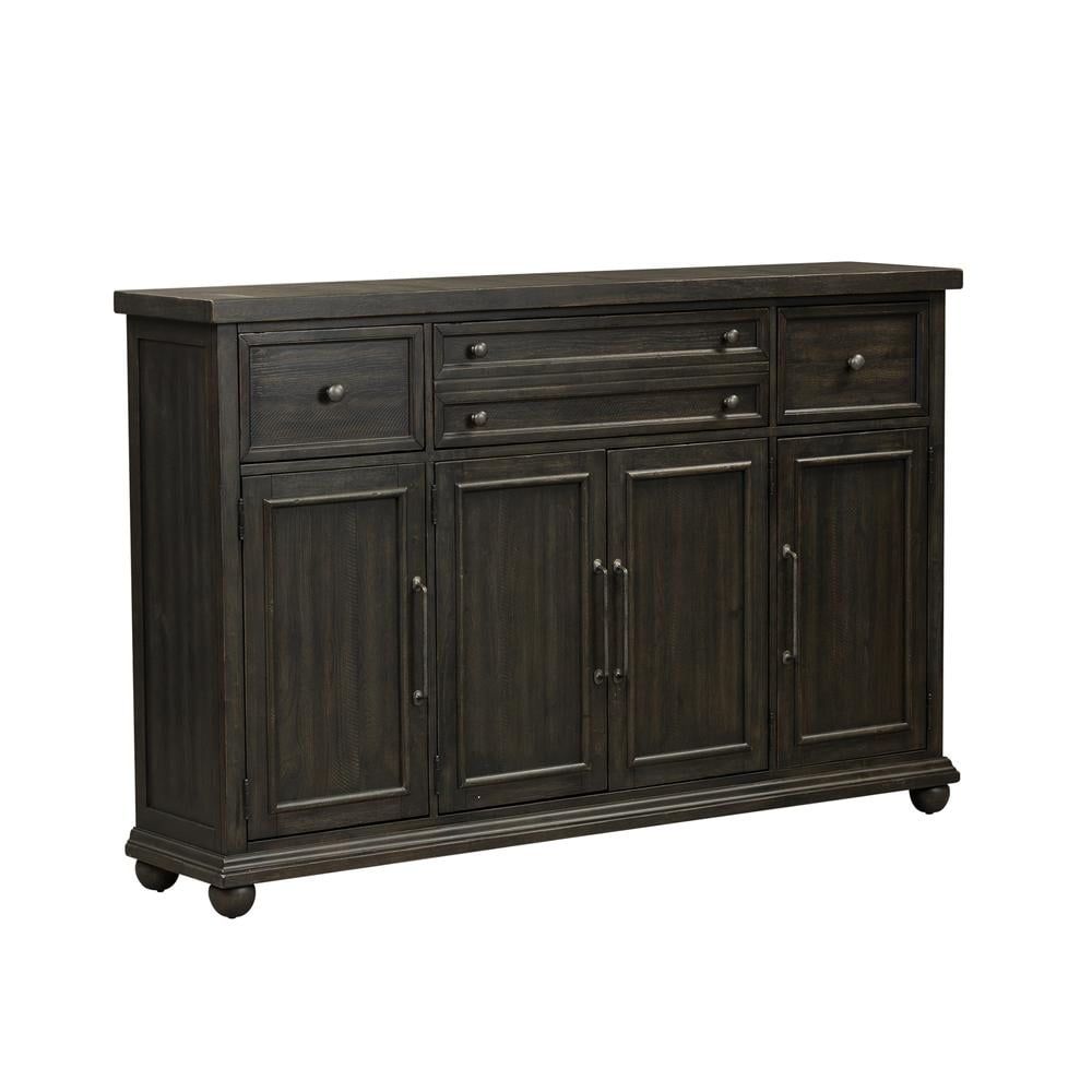 Chalkboard Gray 72" Rubberwood Hall Buffet with Drawers