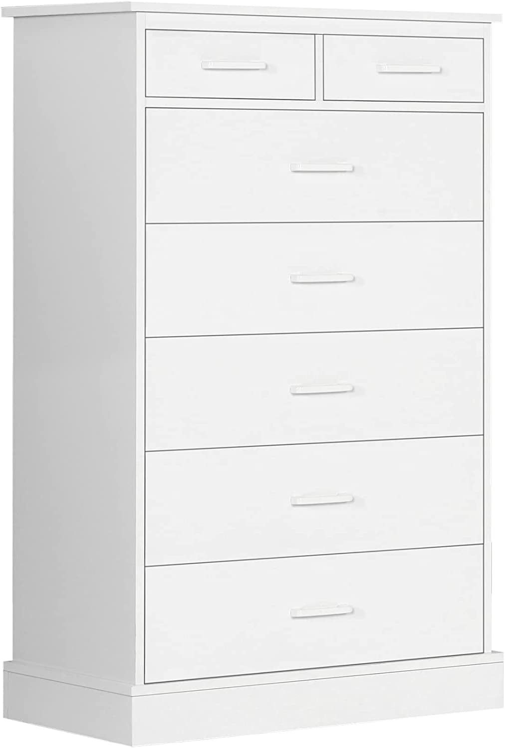 White Tall 7-Drawer Wood Storage Dresser