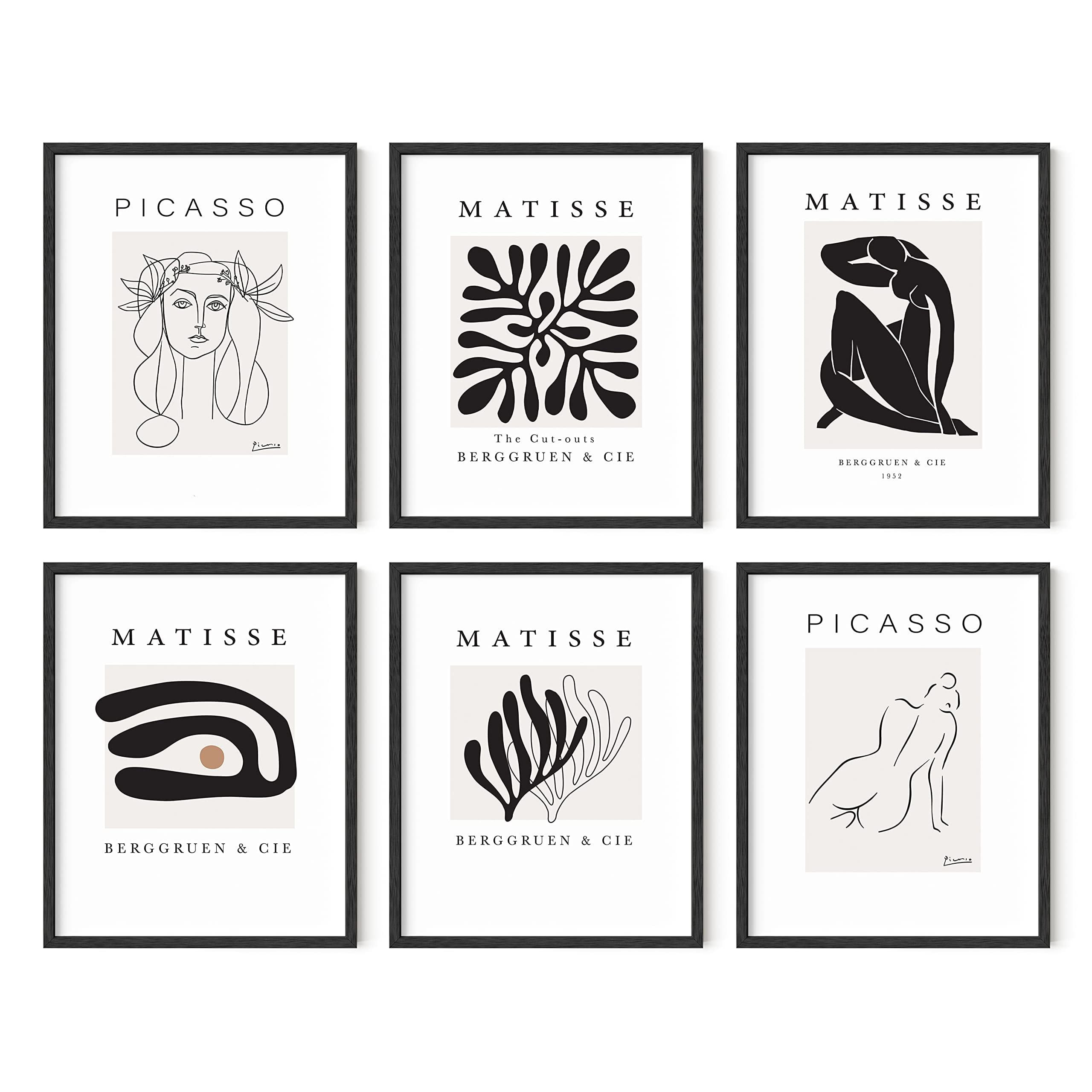 Set of 6 Unframed Matisse and Picasso Art Prints