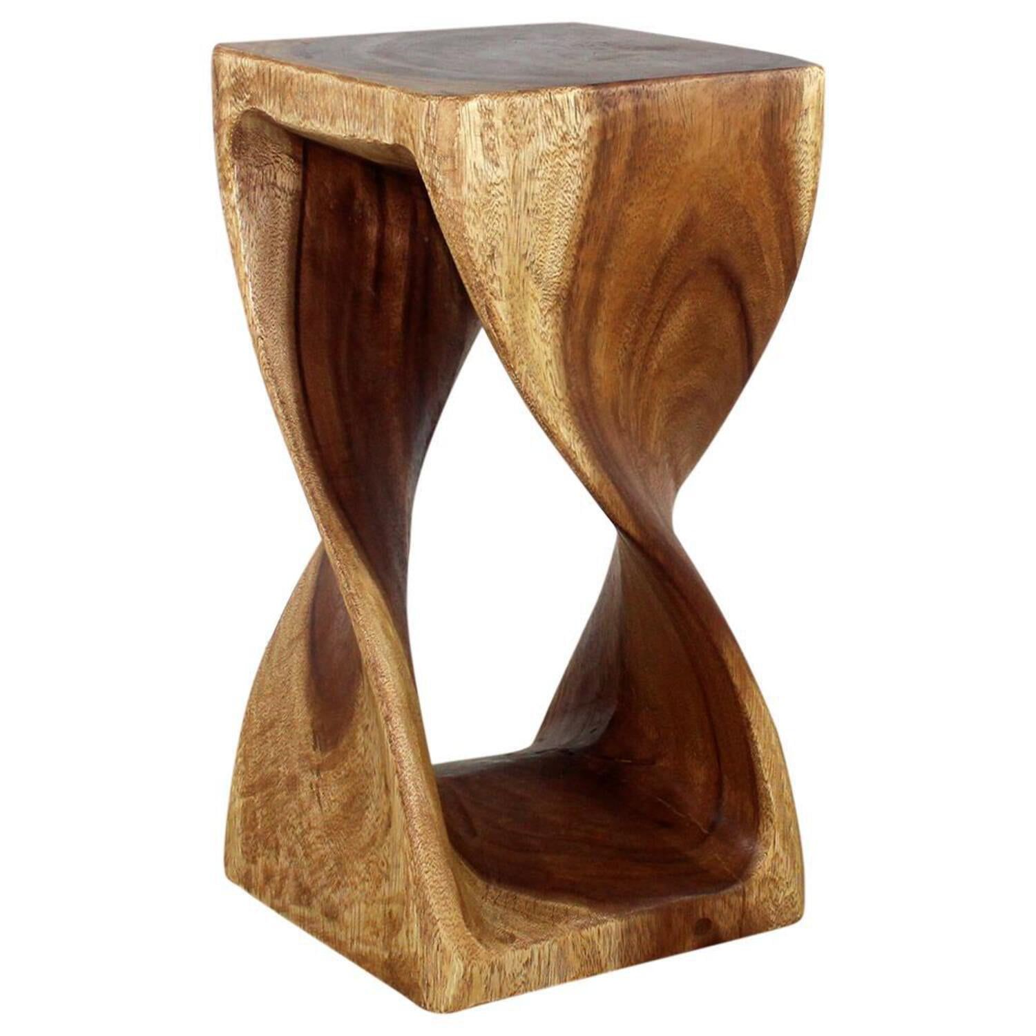 Eco-Friendly Walnut Oil Wood Twist Stool 12"x23"