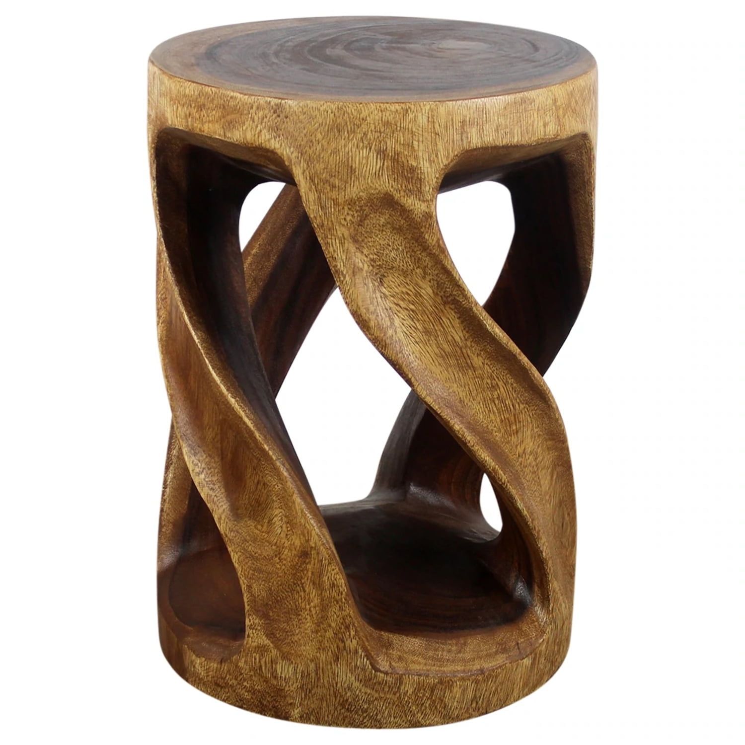 Eco-Friendly Twisted Vine Wooden End Table 14" x 20" - Walnut Oil