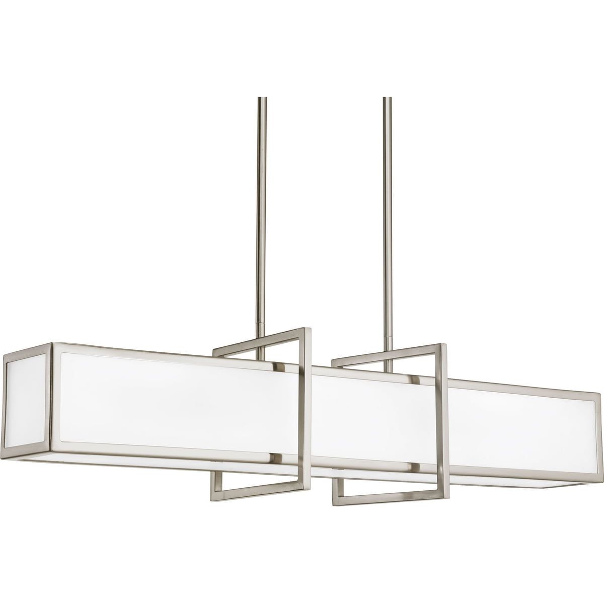 Haven Brushed Nickel and Etched Glass Linear Pendant Light