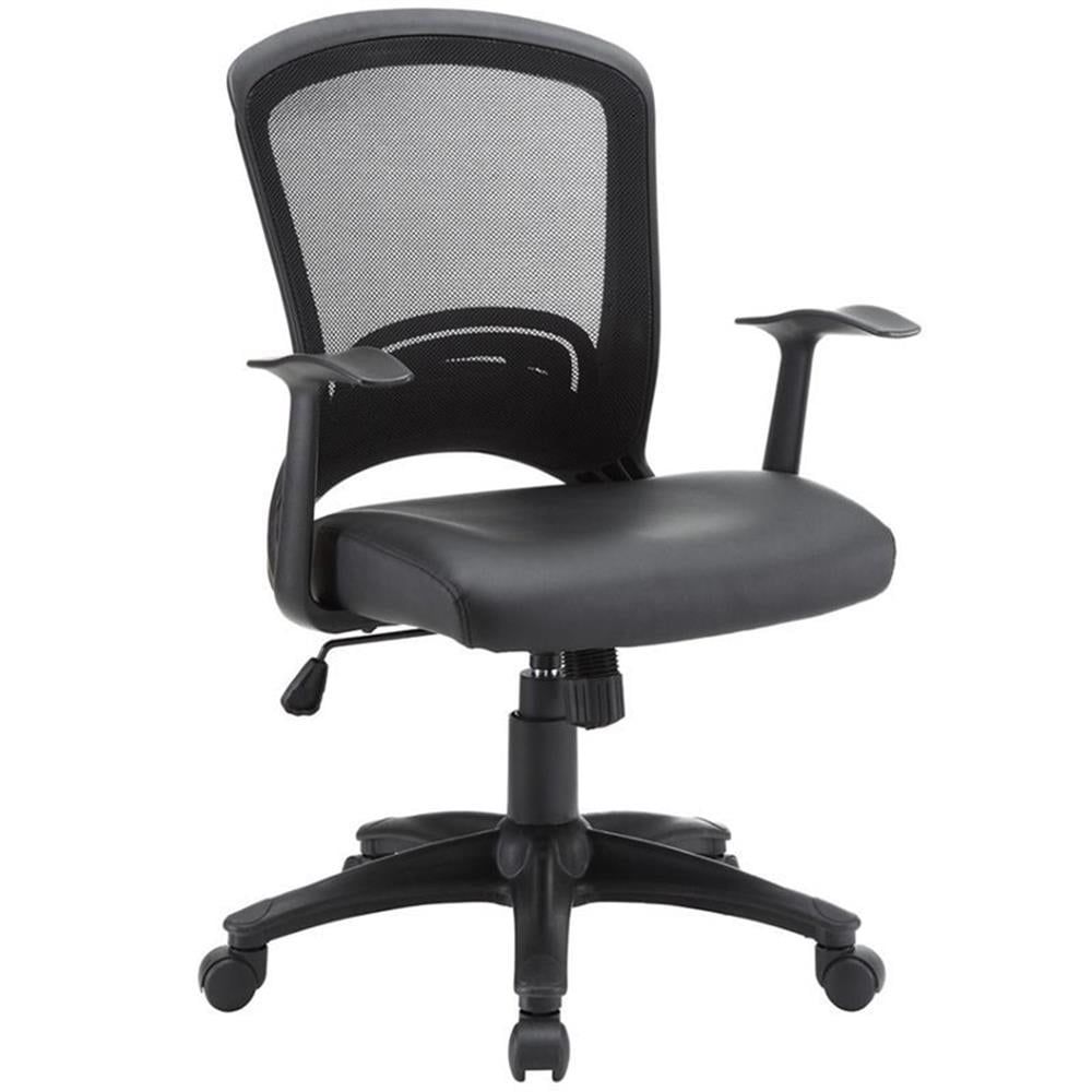 Black Mesh and Vinyl Swivel Task Chair