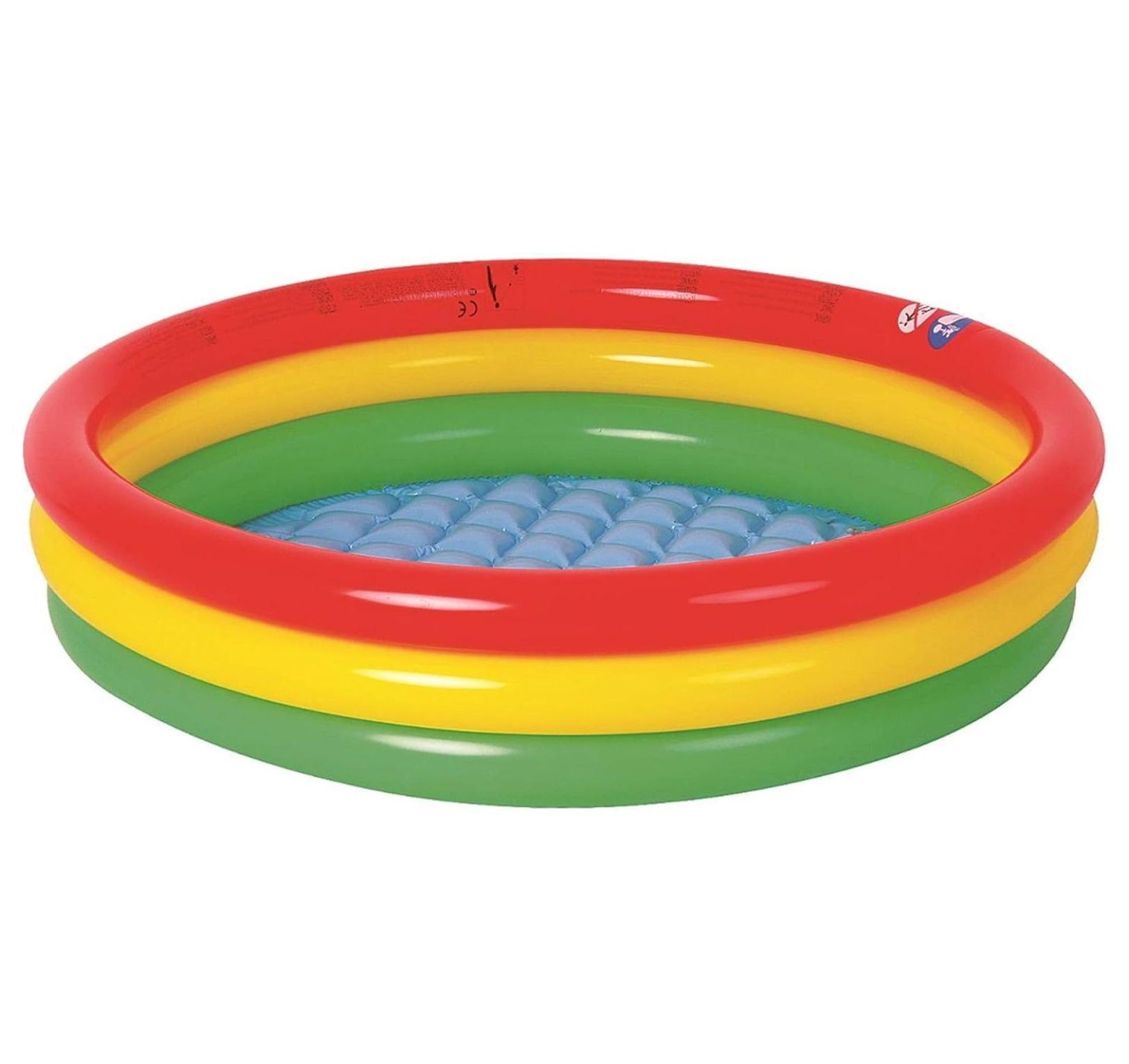 59" Red, Yellow, and Green Inflatable Round Kiddie Pool