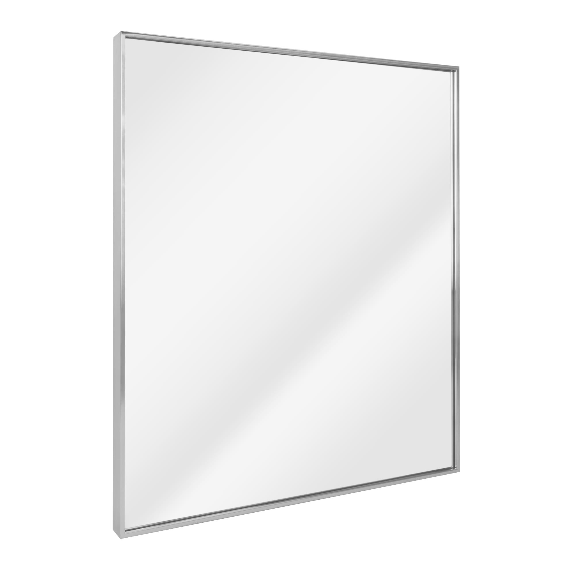 Sleek Brushed Nickel Rectangular Vanity Wall Mirror - 30 x 36