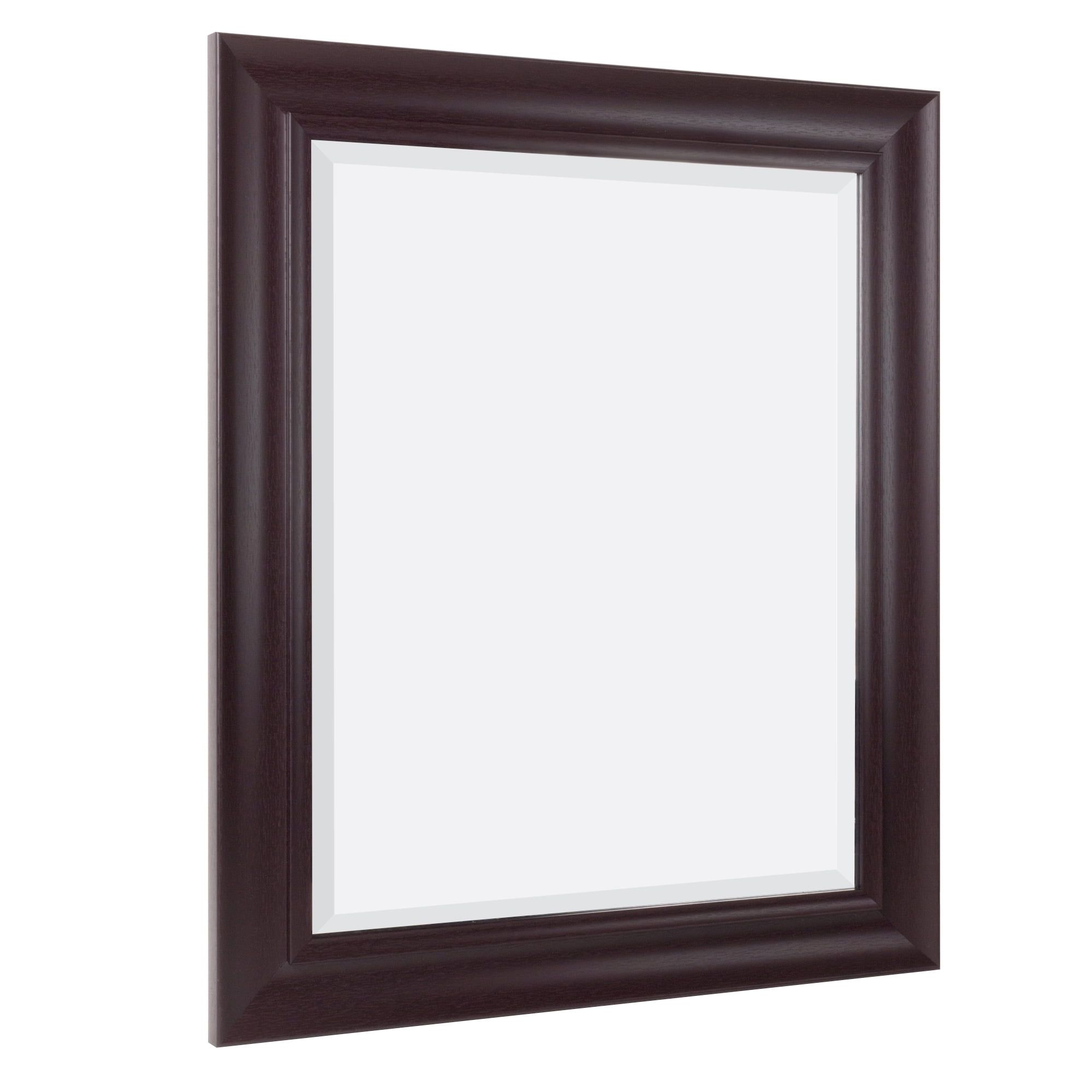 Espresso Elegance 28.5" x 34.5" Rectangular Wood Vanity Mirror