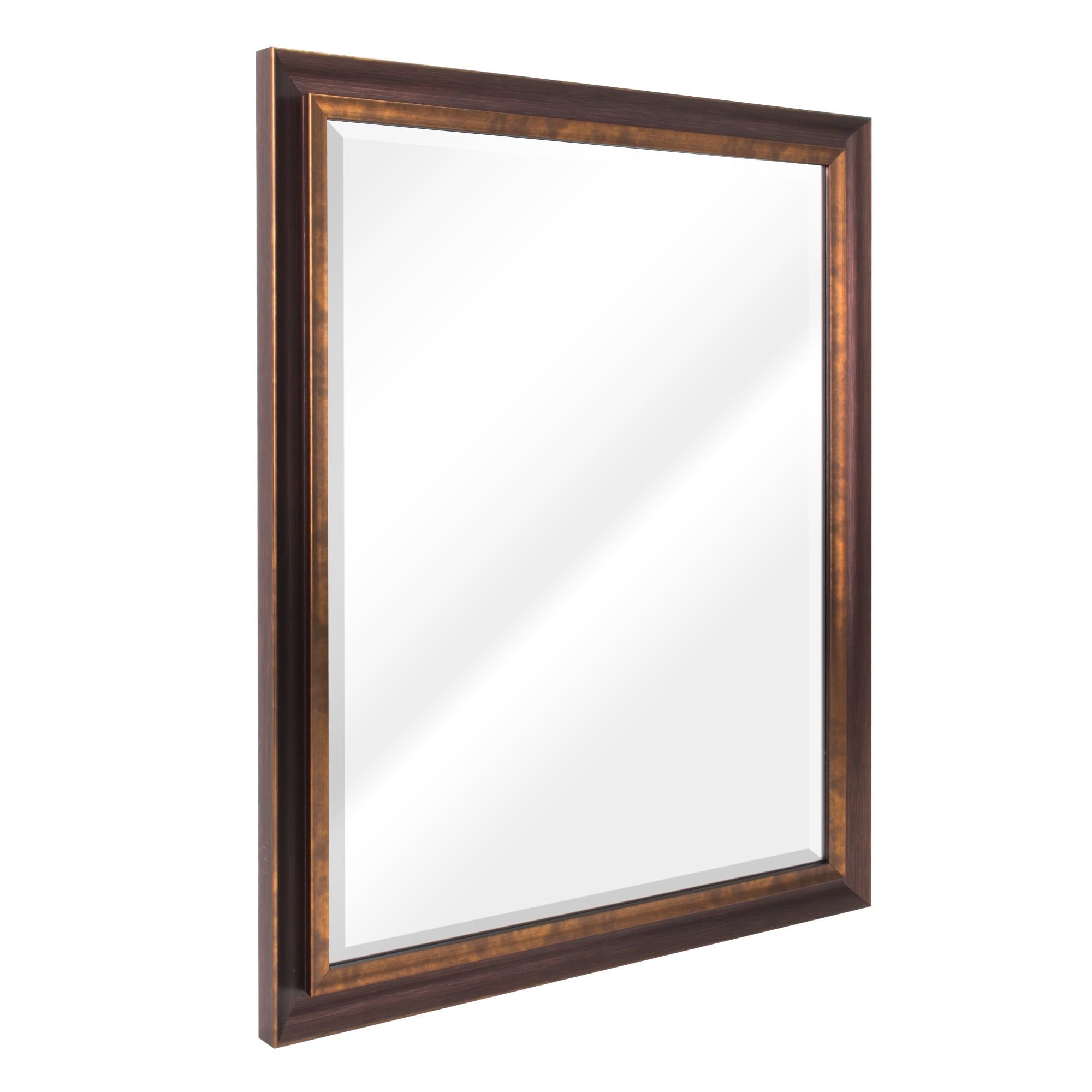 Medium Rectangular Bronze Floating Wall Mirror