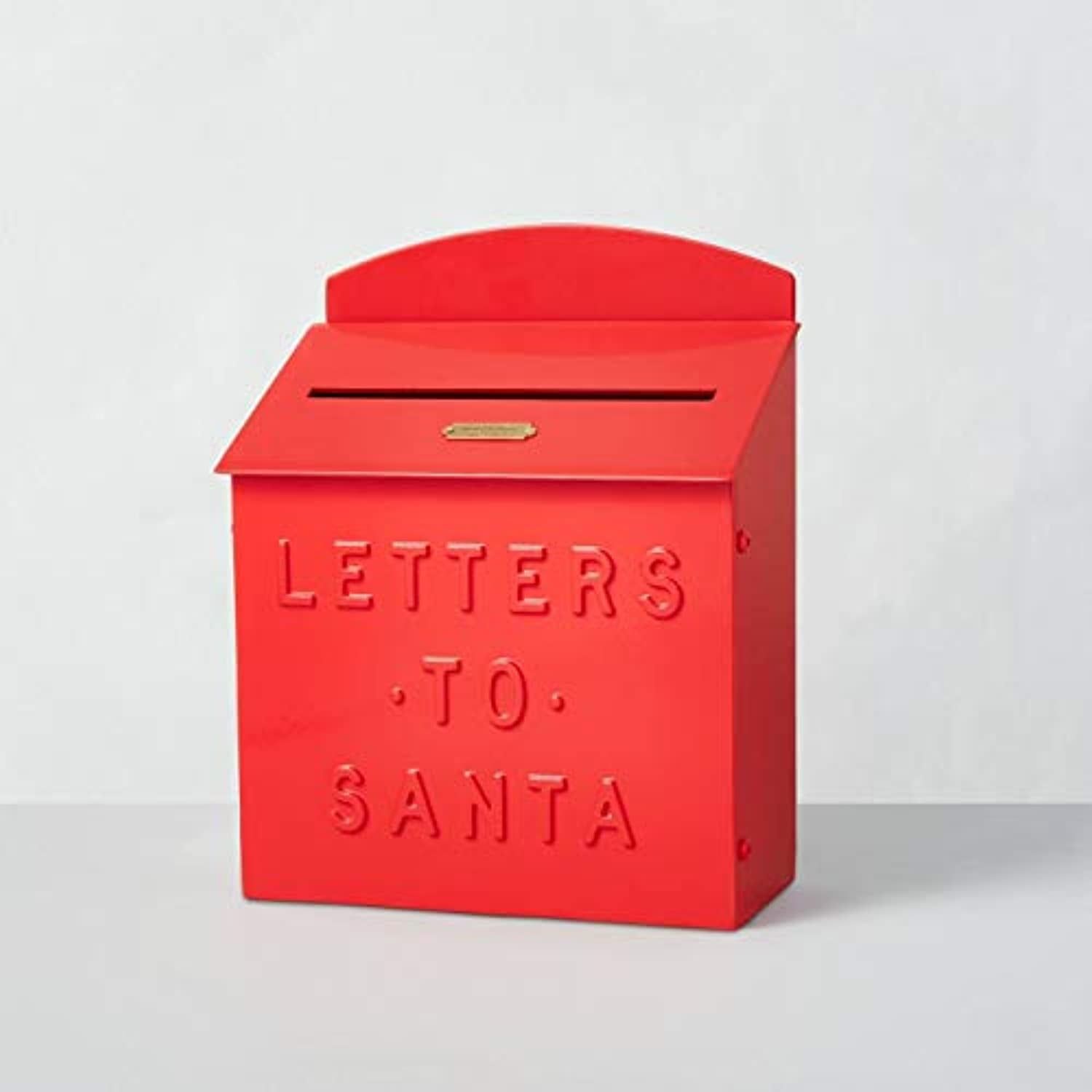 Festive Red Metal Letters to Santa Mailbox