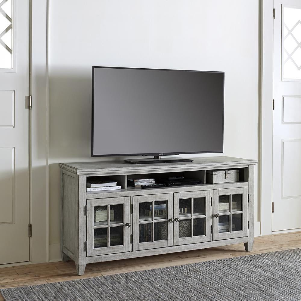 Heartland White 66" TV Stand with Cabinets