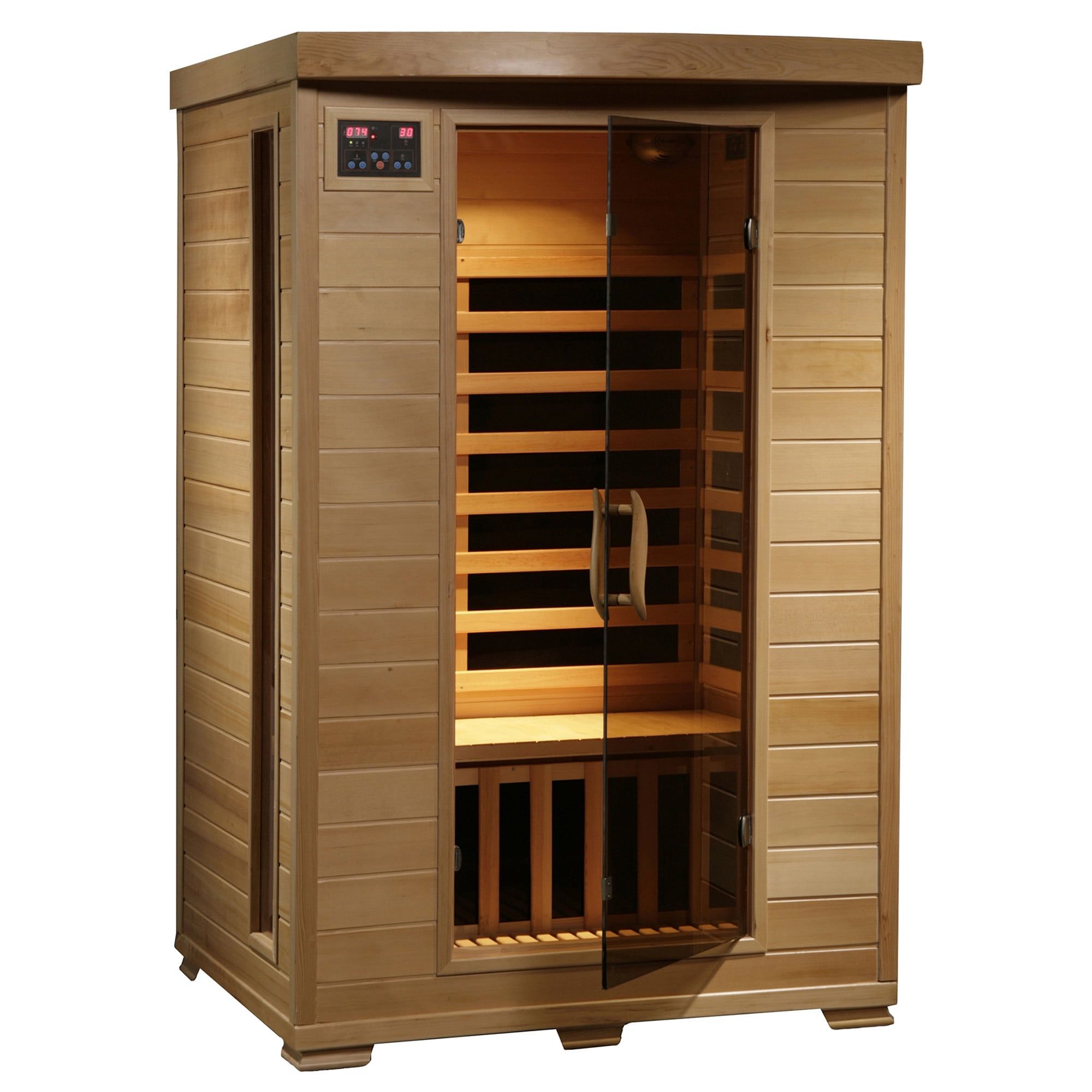 Two-Person Hemlock Infrared Sauna with Carbon Heaters