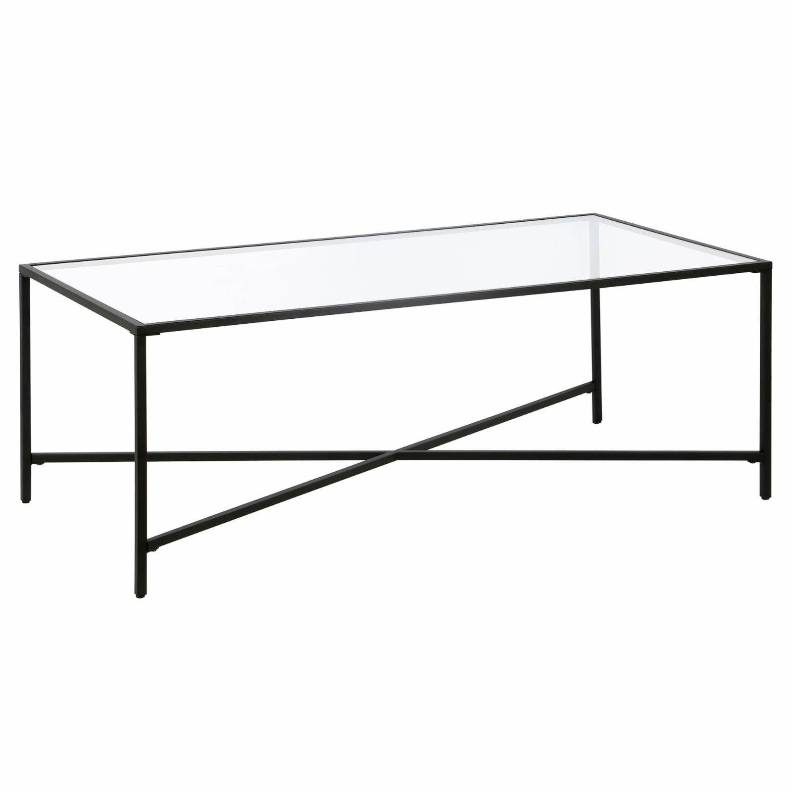 Henley 48'' Blackened Bronze Rectangular Glass Coffee Table