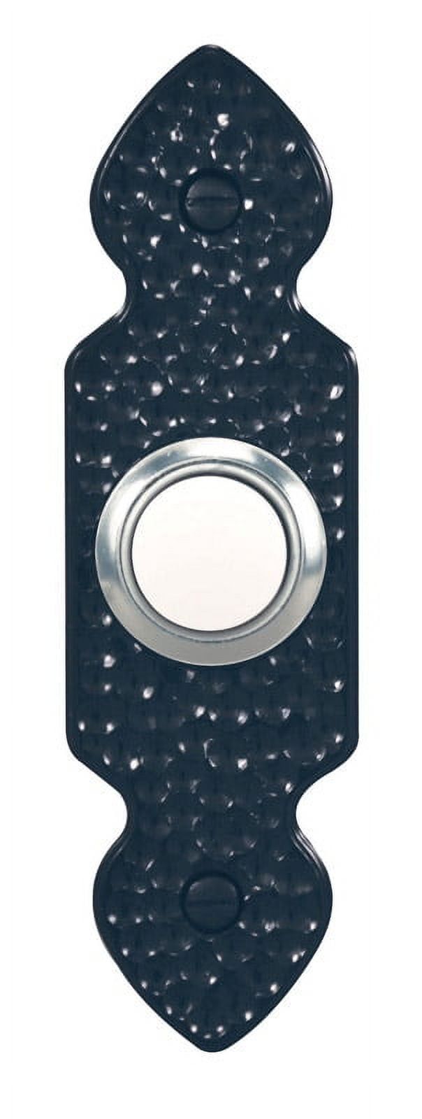 Hammered Black Wired Pushbutton Doorbell with Light