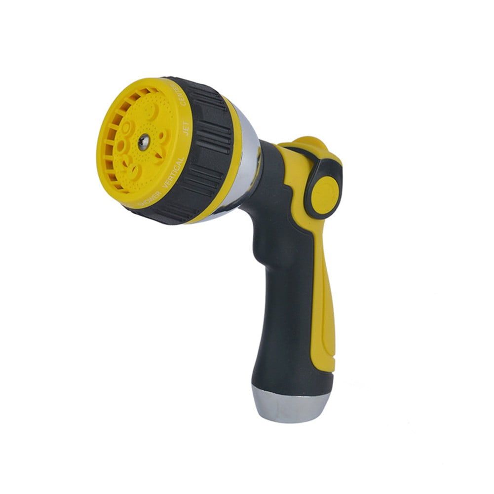 Yellow Heavy Duty Adjustable Garden Hose Nozzle with Thumb Control