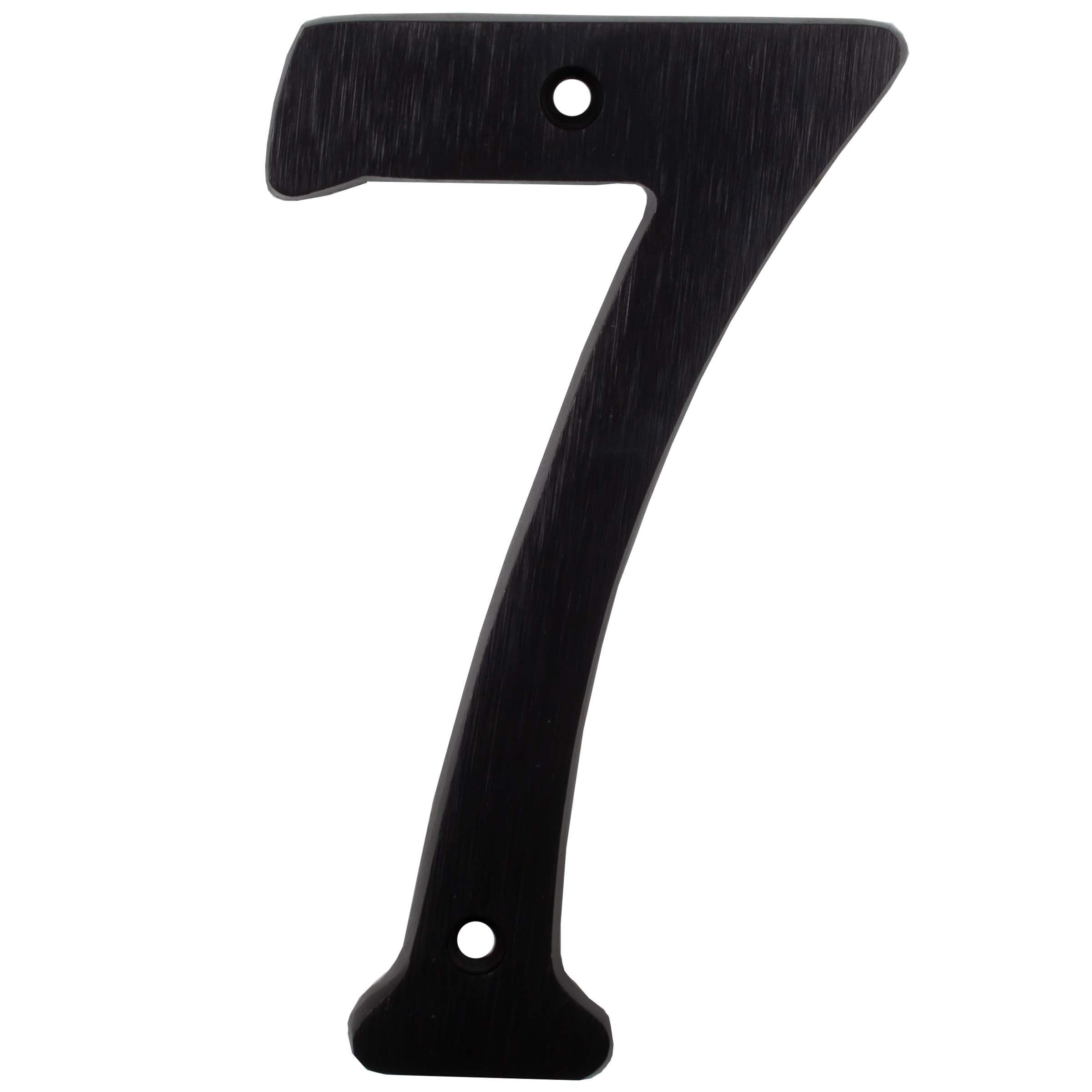 Matte Black Metal House Number 7, 4 Inches