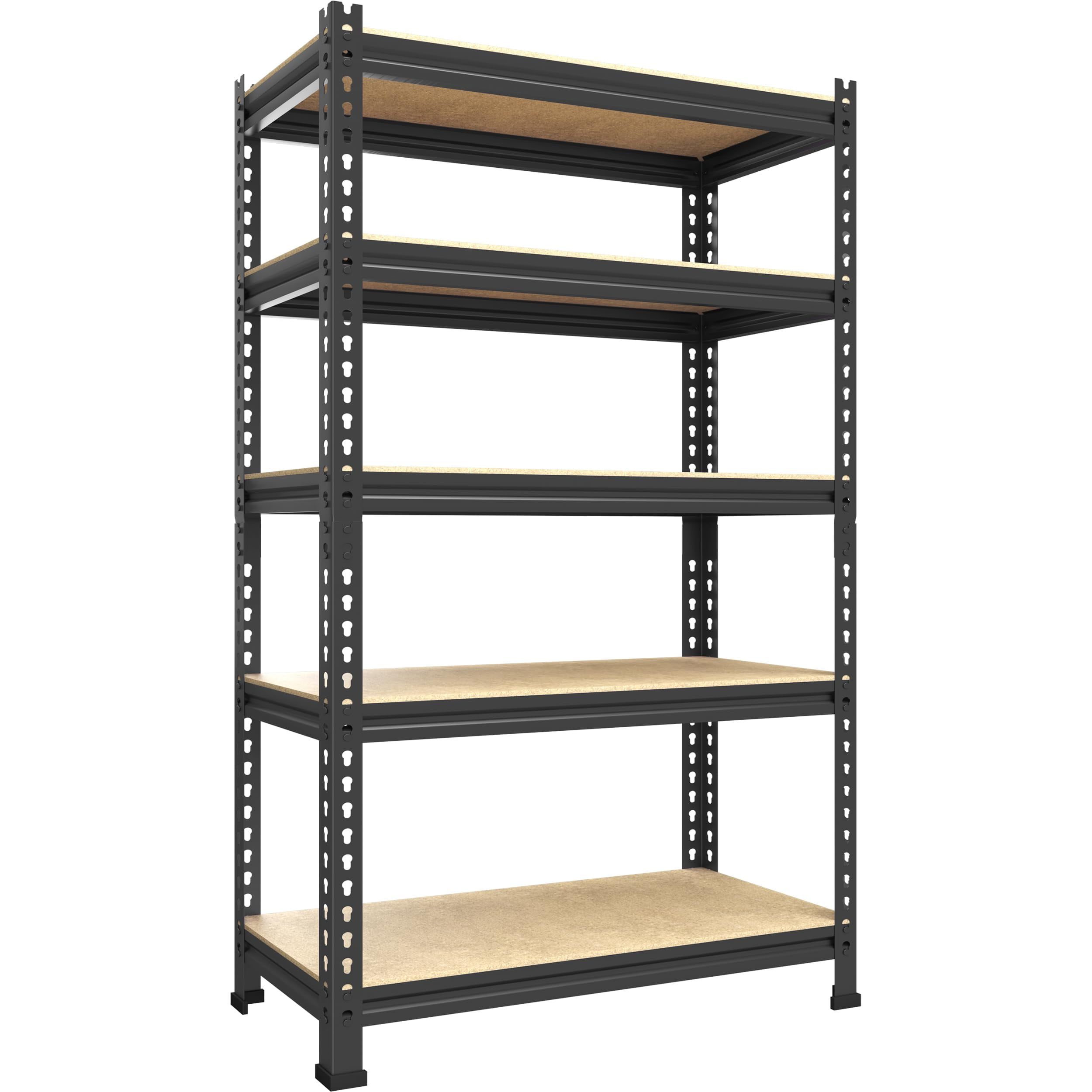 Industrial Black Metal 5-Tier Heavy Duty Storage Shelving Unit