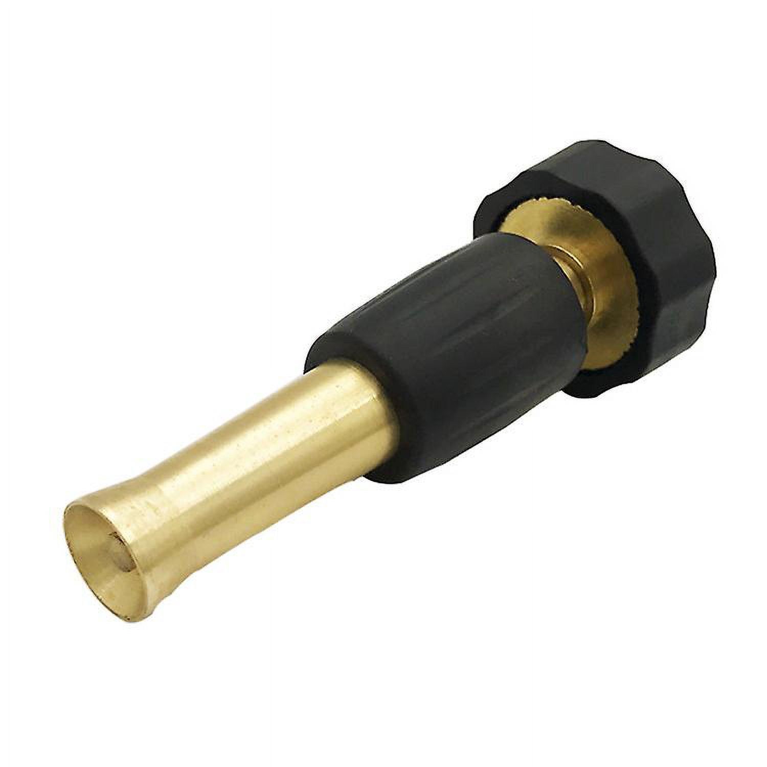 Heavy-Duty Brass Adjustable Hose Nozzle with Black Grip