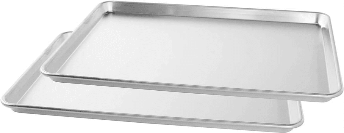 Extra-Large Silver Aluminum Cookie Sheet Set, 2 Pack