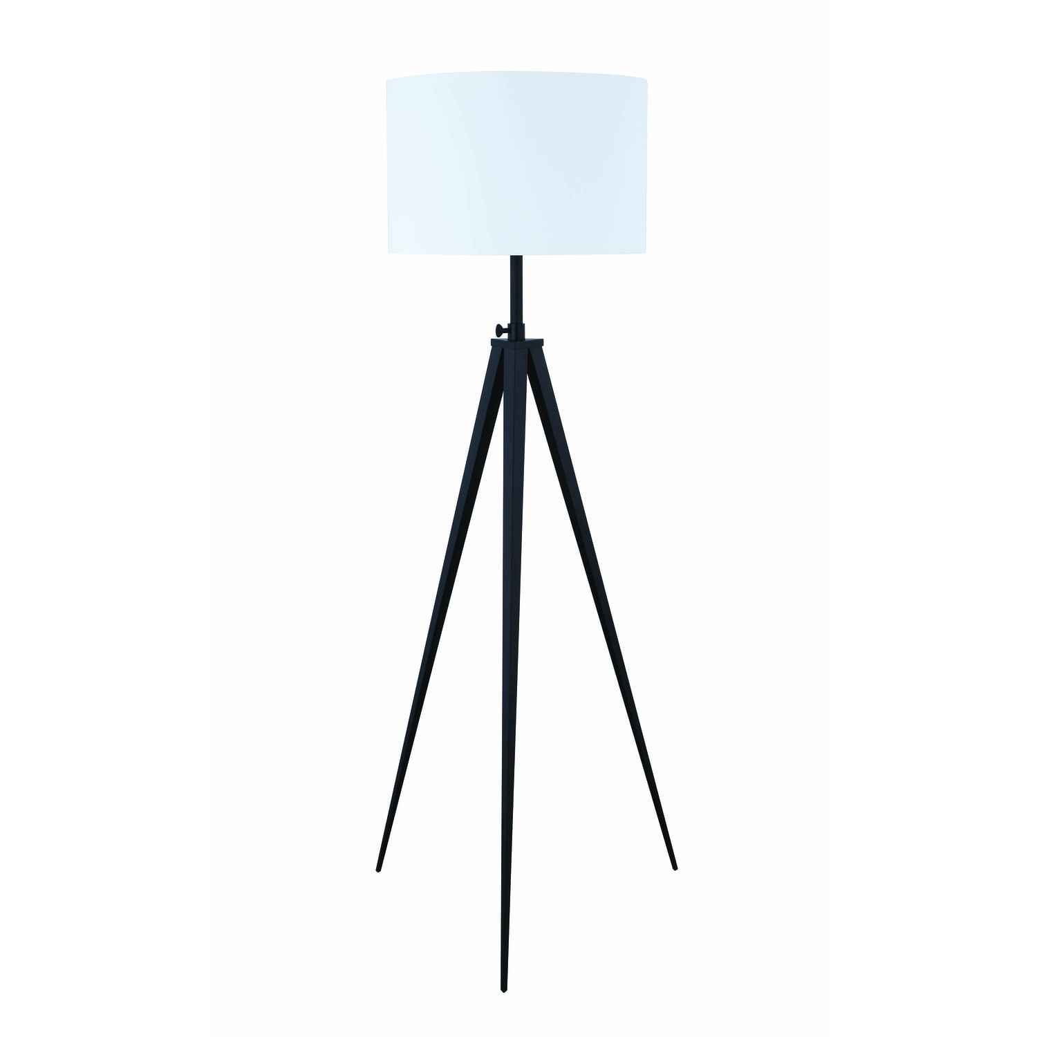 Elegant Adjustable White Fabric Shade Tripod Floor Lamp