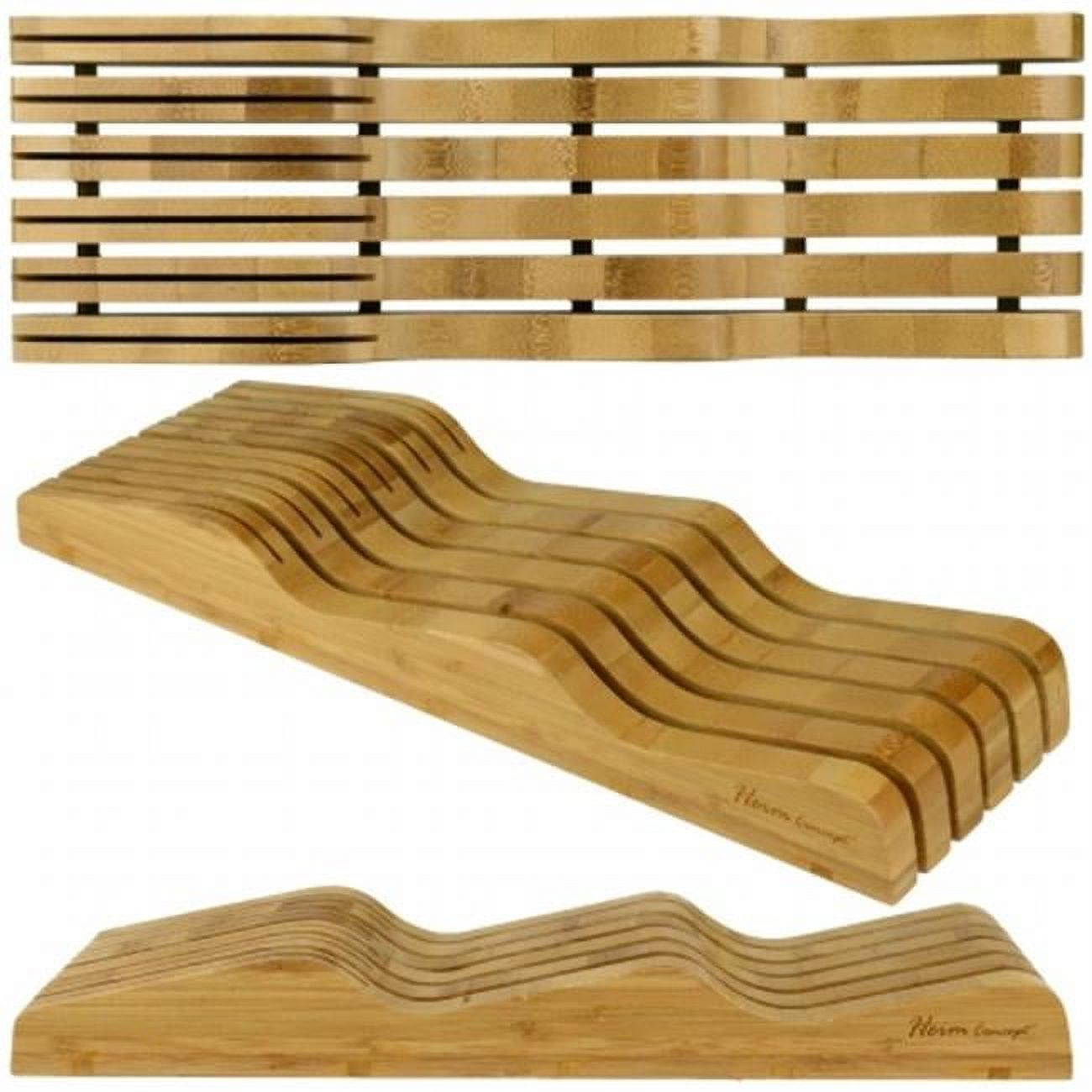 Premium Bamboo In-Drawer Knife Block Organizer, 16-Slot