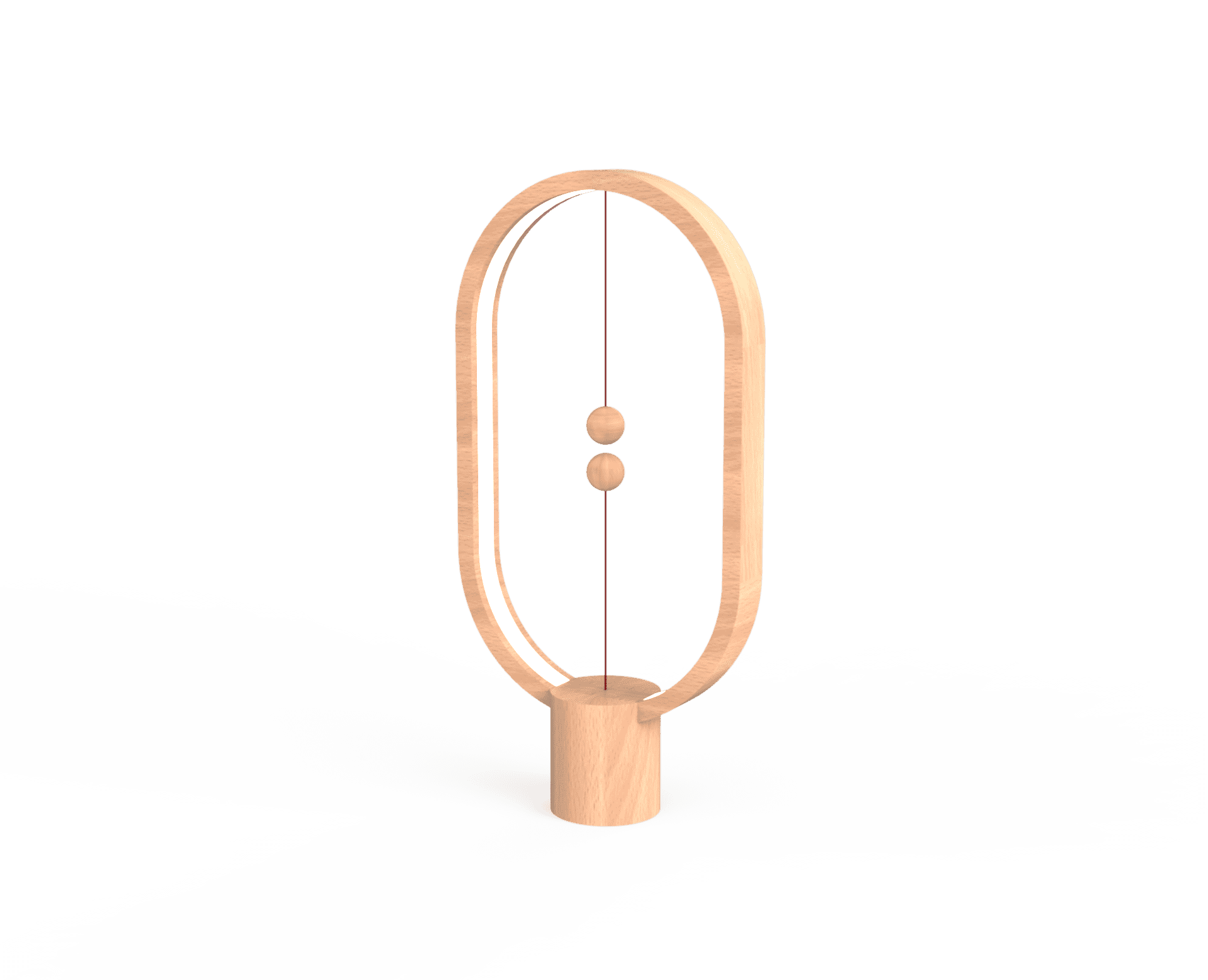 Large Light Wood Beech Ellipse Balance Desk Lamp