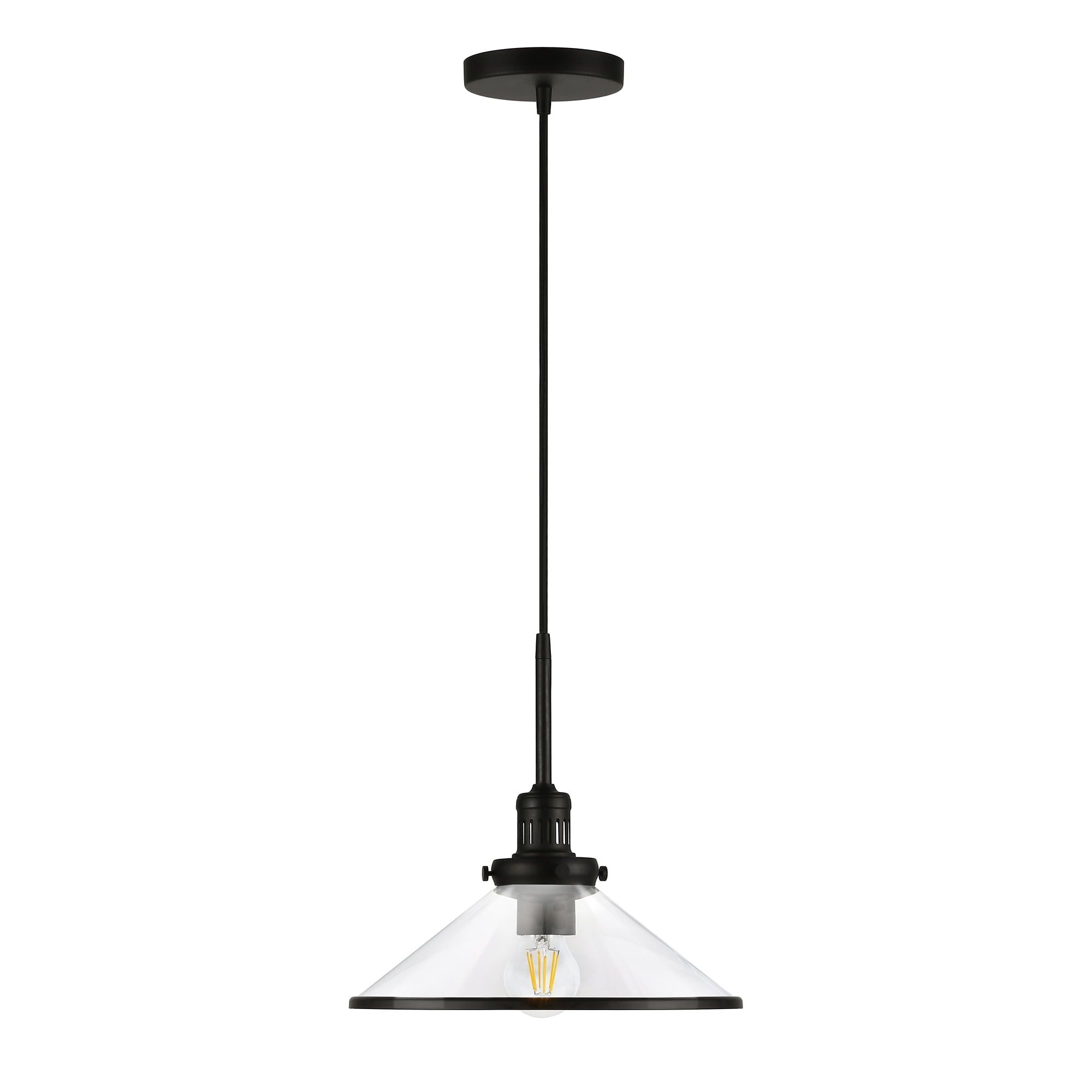 Milo Black Brushed Nickel Glass Dome Pendant Light