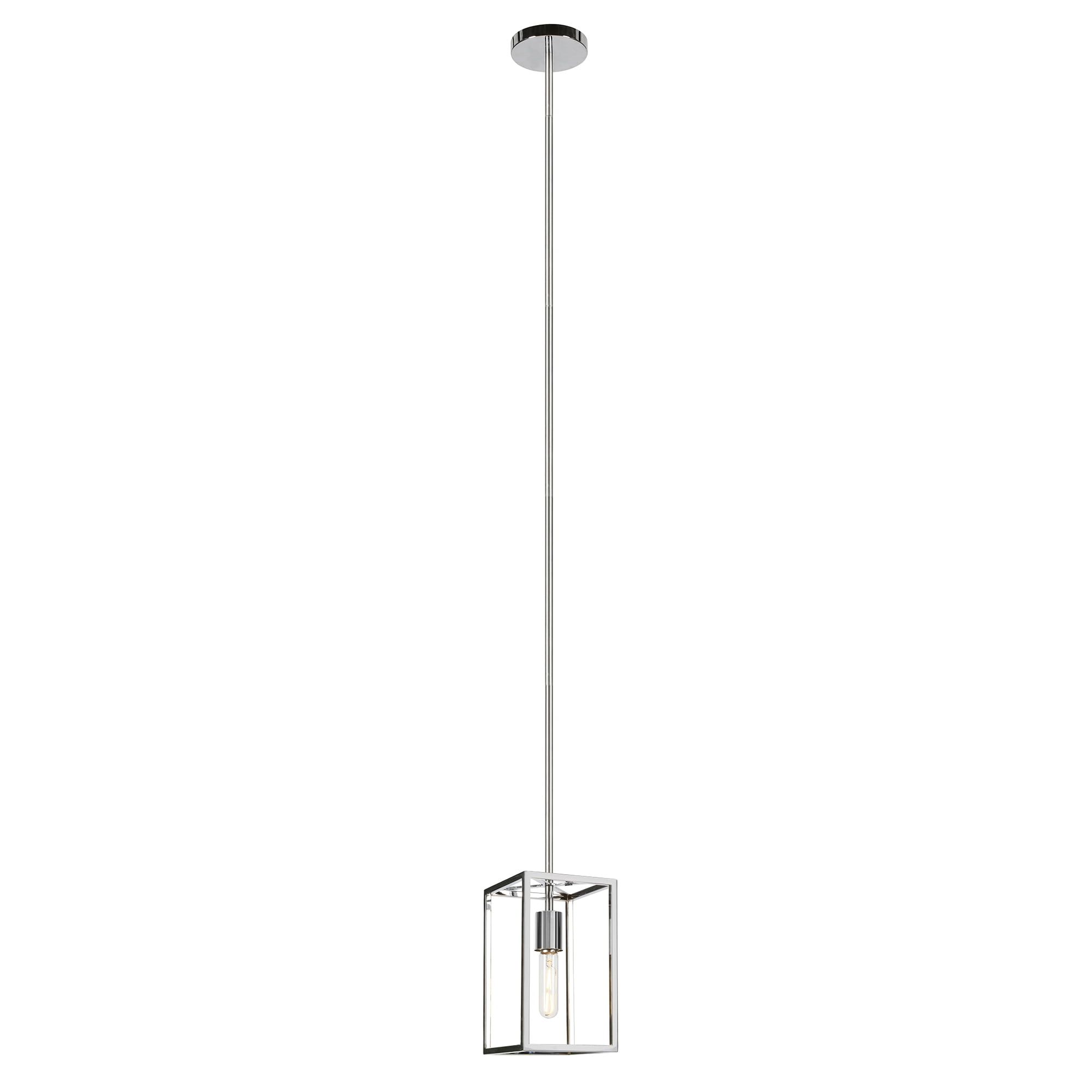 Cuadro Brushed Nickel Geometric Square Pendant Light