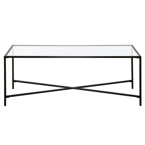 Henley 48'' Blackened Bronze Rectangular Glass Coffee Table