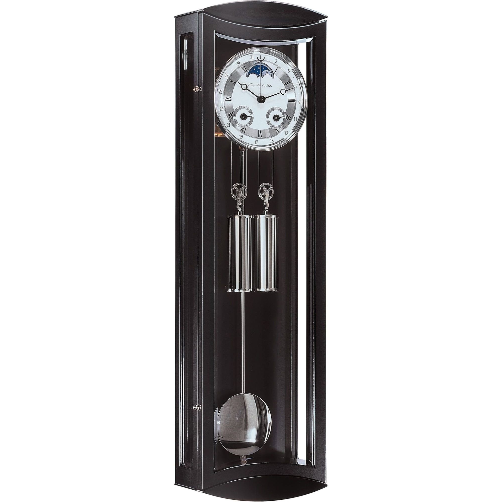 Hermle 31" Black and Silver Regulator Pendulum Wall Clock