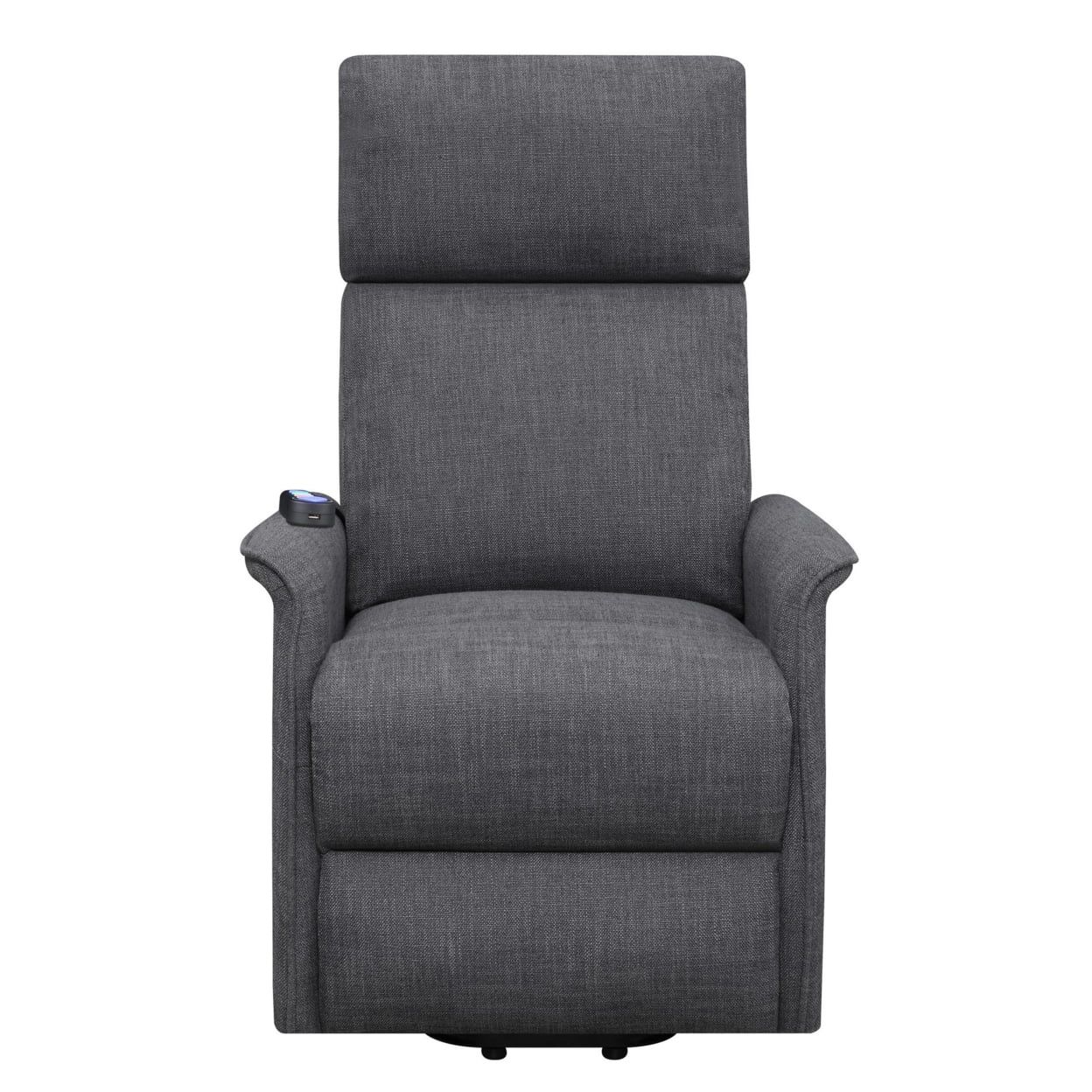 Gray Microfiber Power Lift Recliner with Massage Function