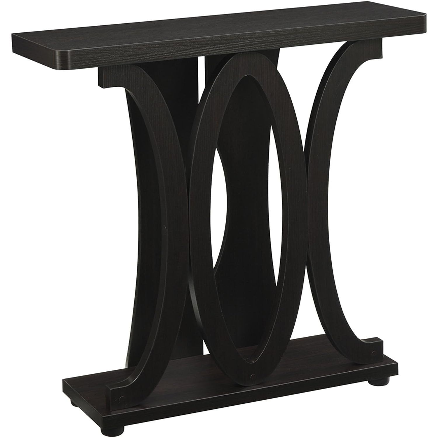 Espresso Woodgrain 36" Console Table with Storage Shelf