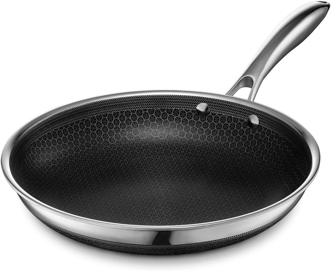 10-Inch Stainless Steel Nonstick Fry Pan with Ceramic Coating