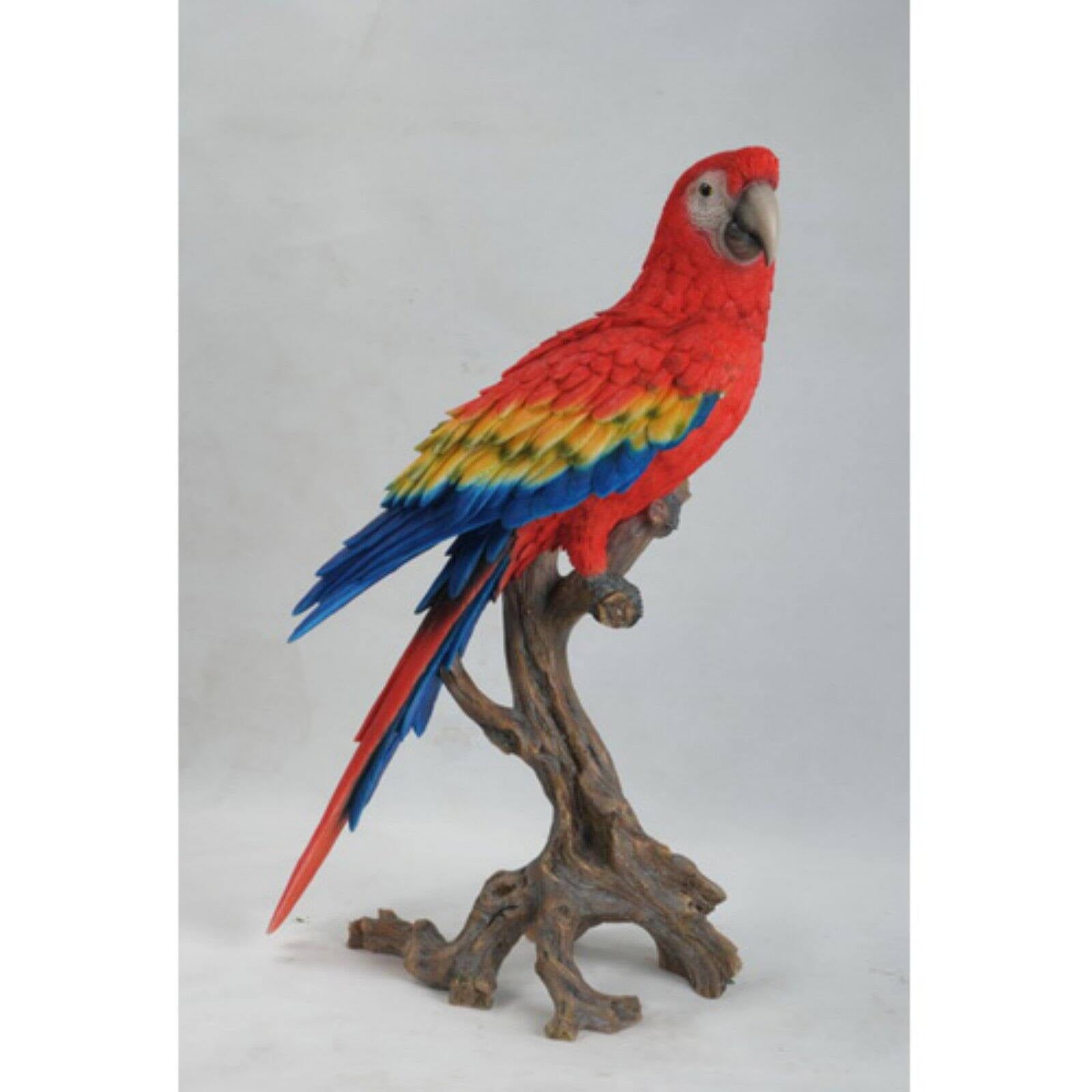 Large Scarlet Macaw Polystone Indoor/Outdoor Statue