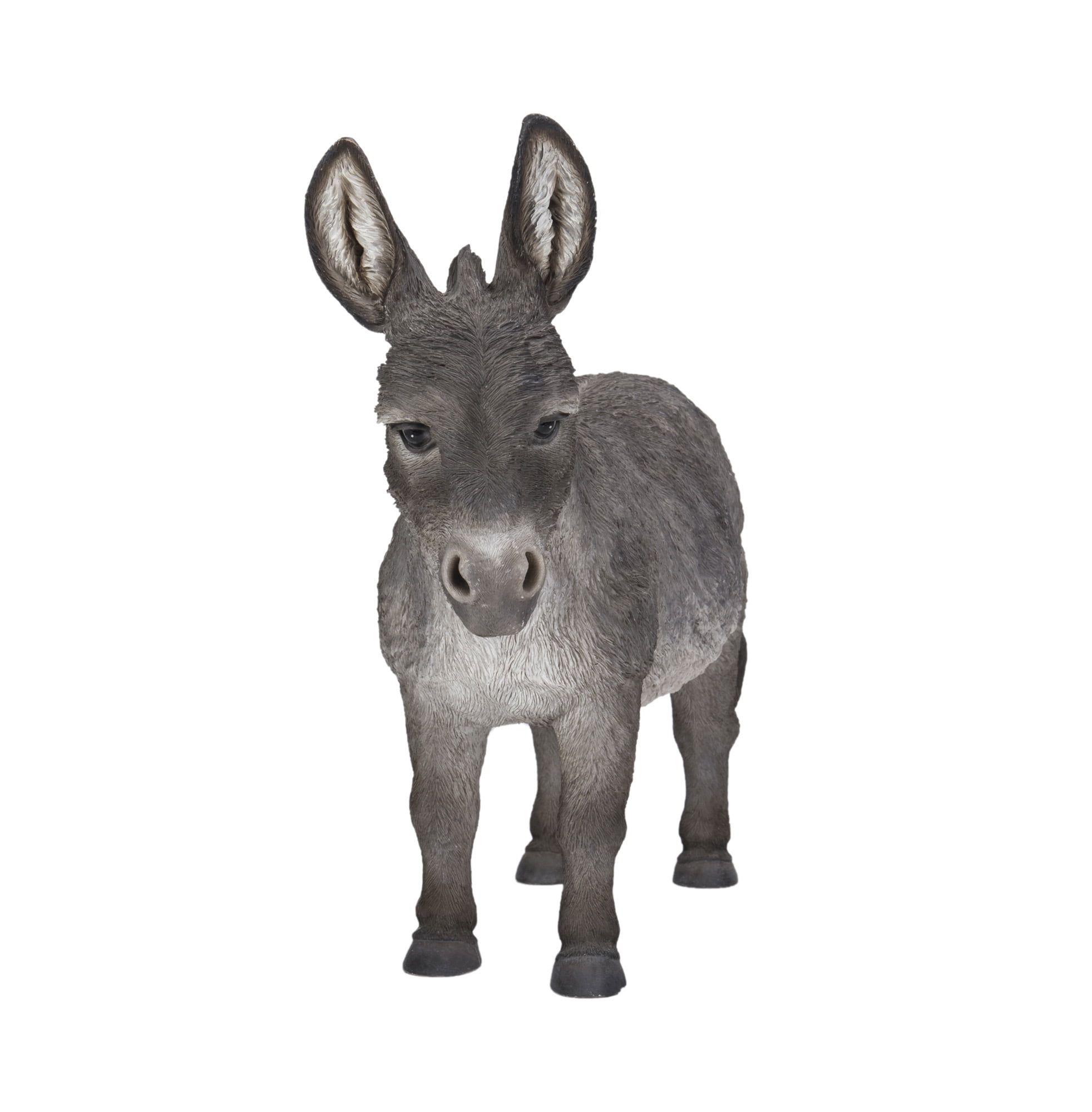 Lifelike Grey Resin Standing Donkey Garden Statue