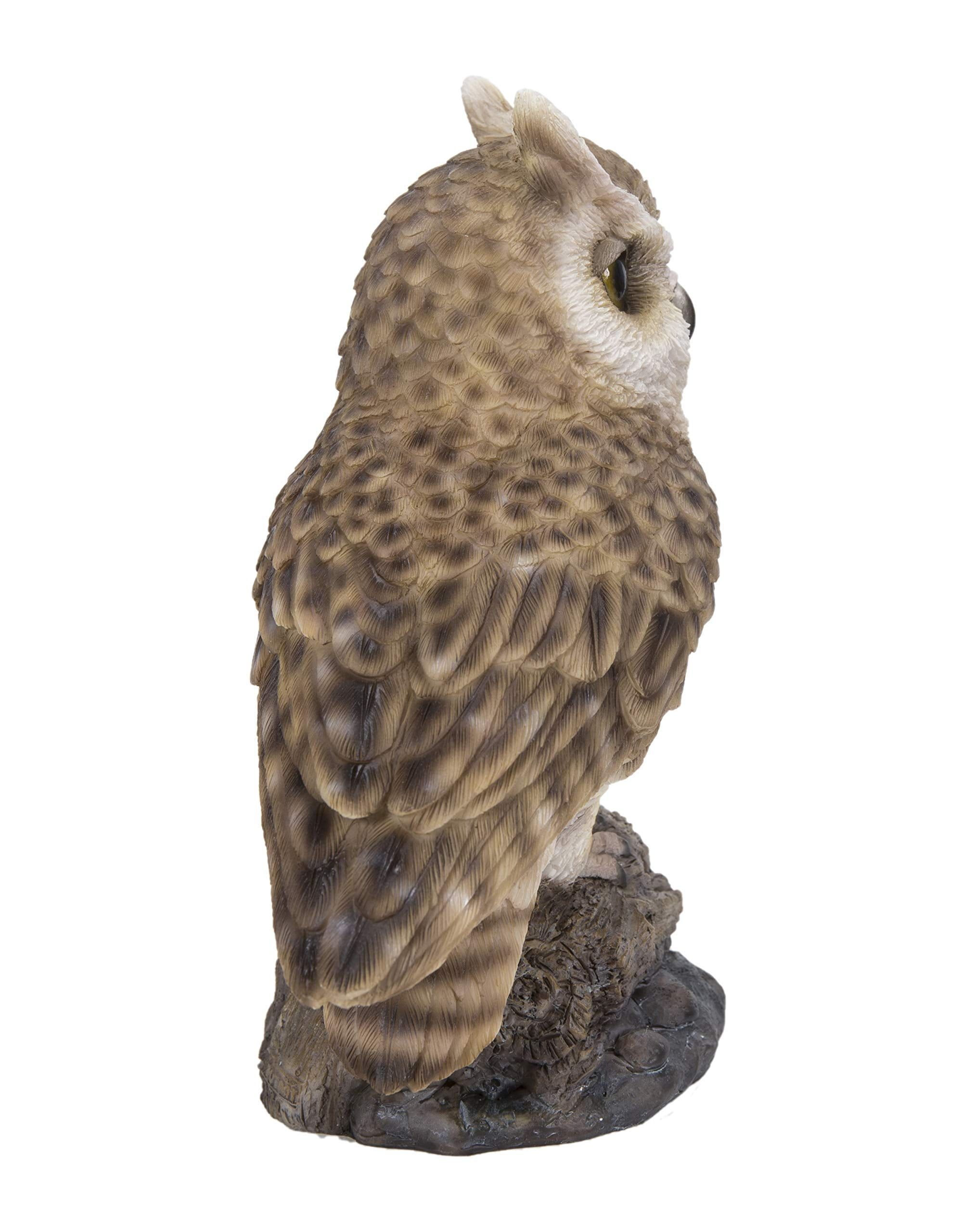 Motion Activated Singing Brown Polyresin Owlet Garden Statue