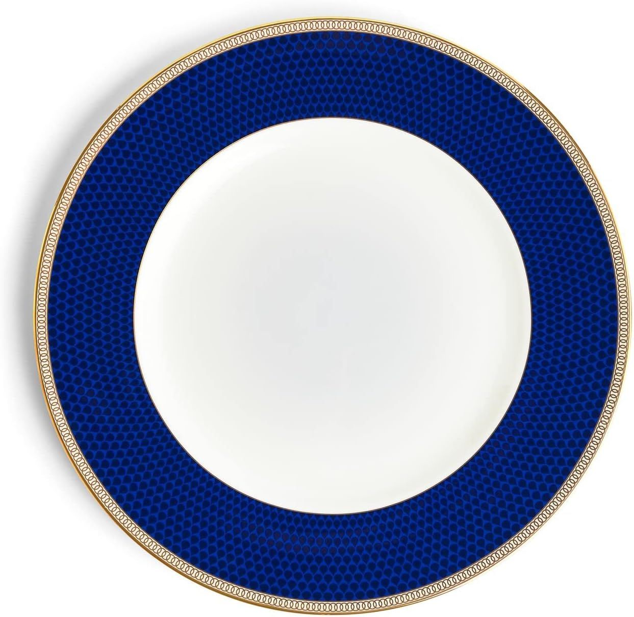 Hibiscus 10.75" White and Blue Porcelain Dinner Plate