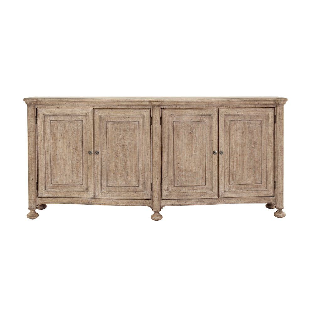 Higgins Street 4-Door Woodland Stone Credenza with Adjustable Shelves